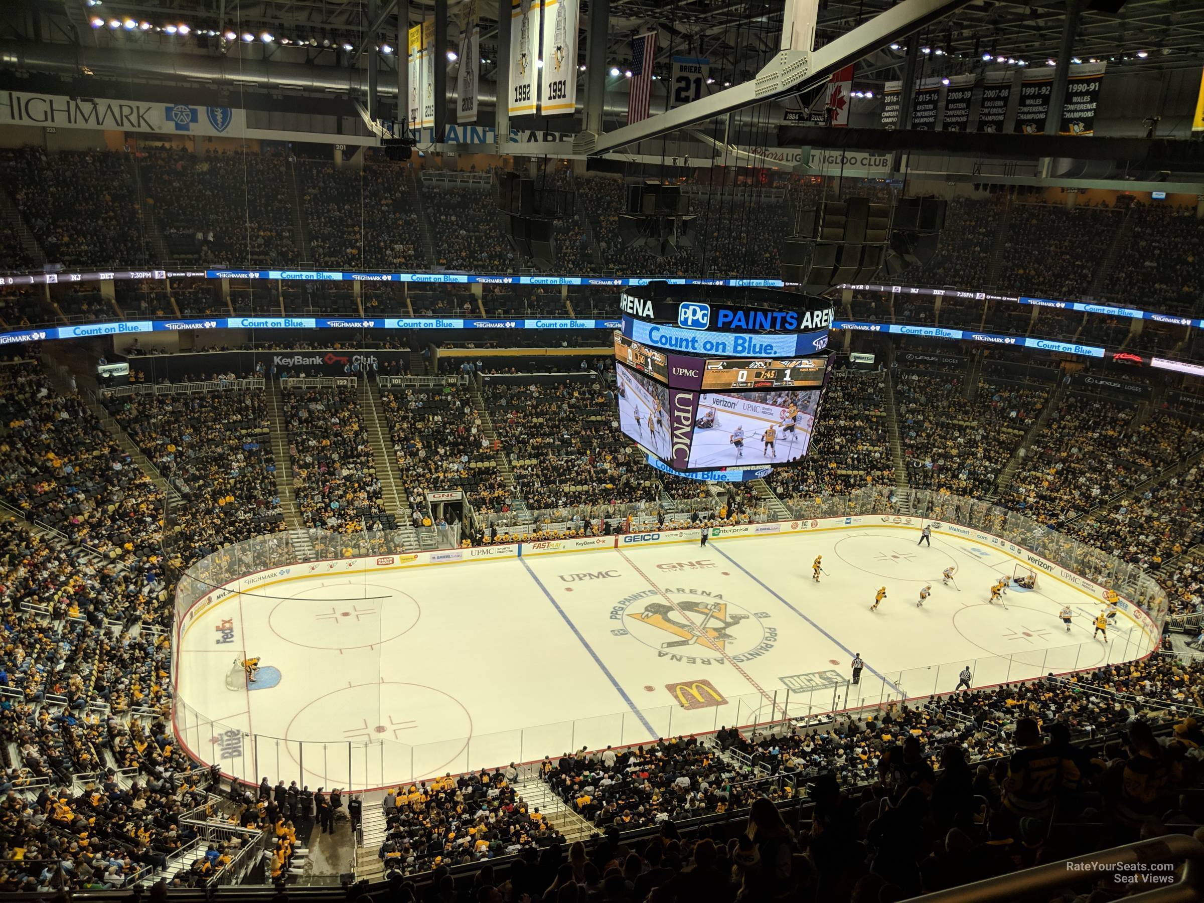 section 222, row q seat view  for hockey - ppg paints arena