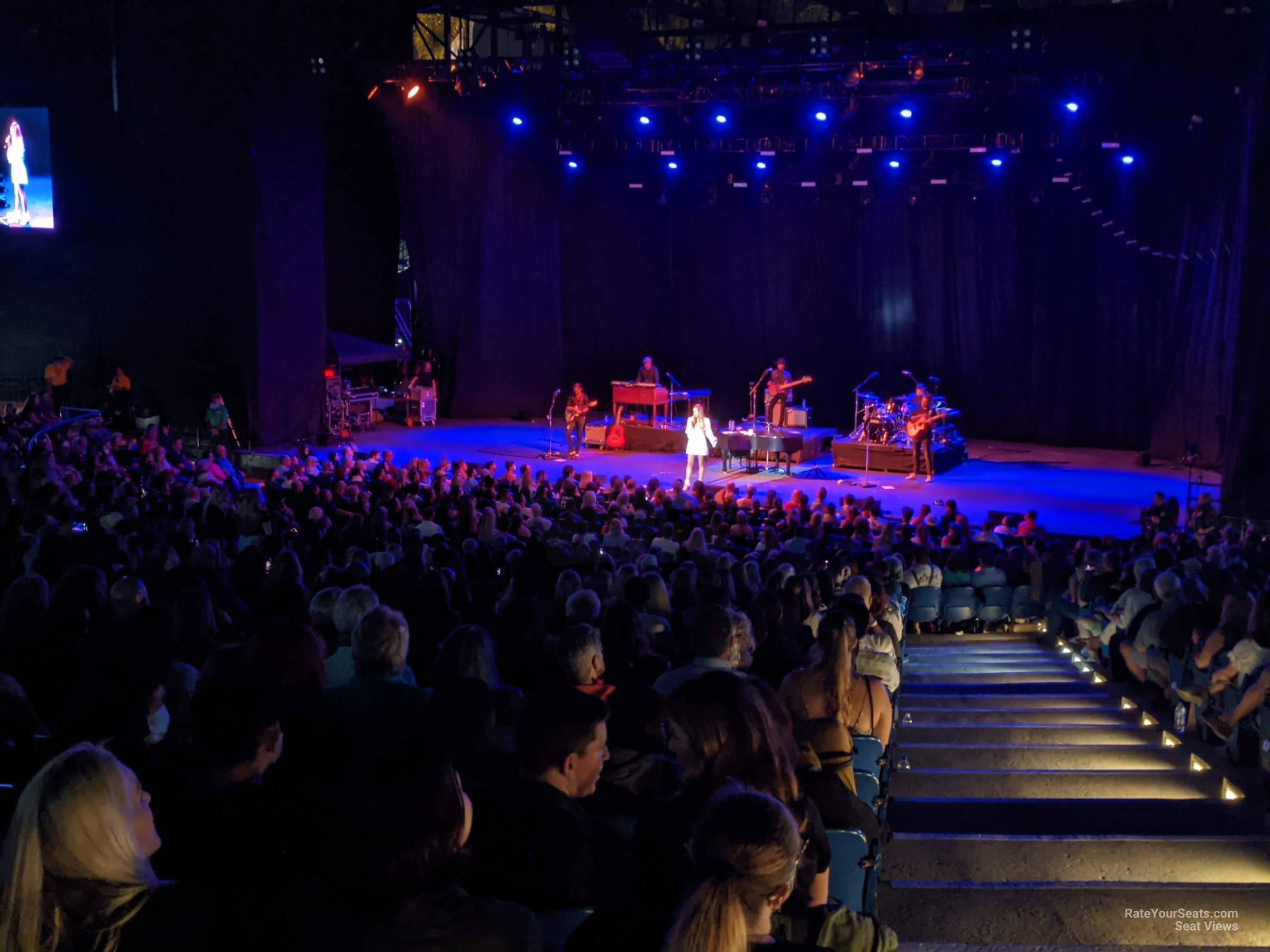 section 2, row v seat view  - pacific amphitheatre