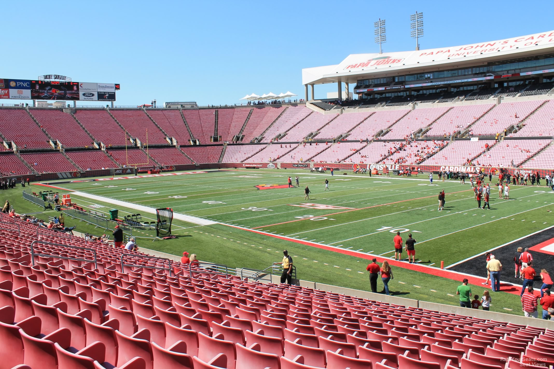 section 101, row v seat view  - l&n federal credit union stadium