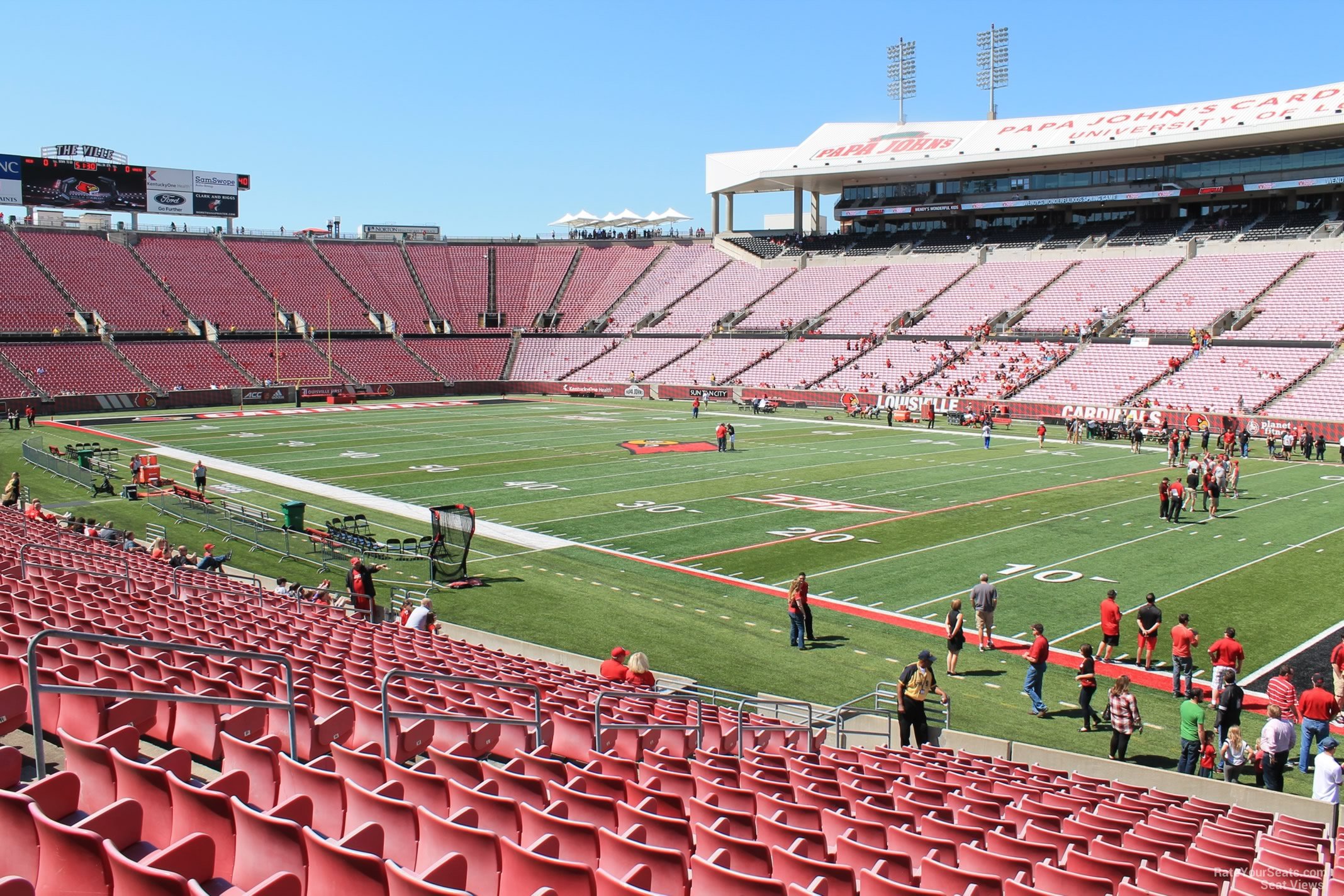 section 102, row v seat view  - cardinal stadium