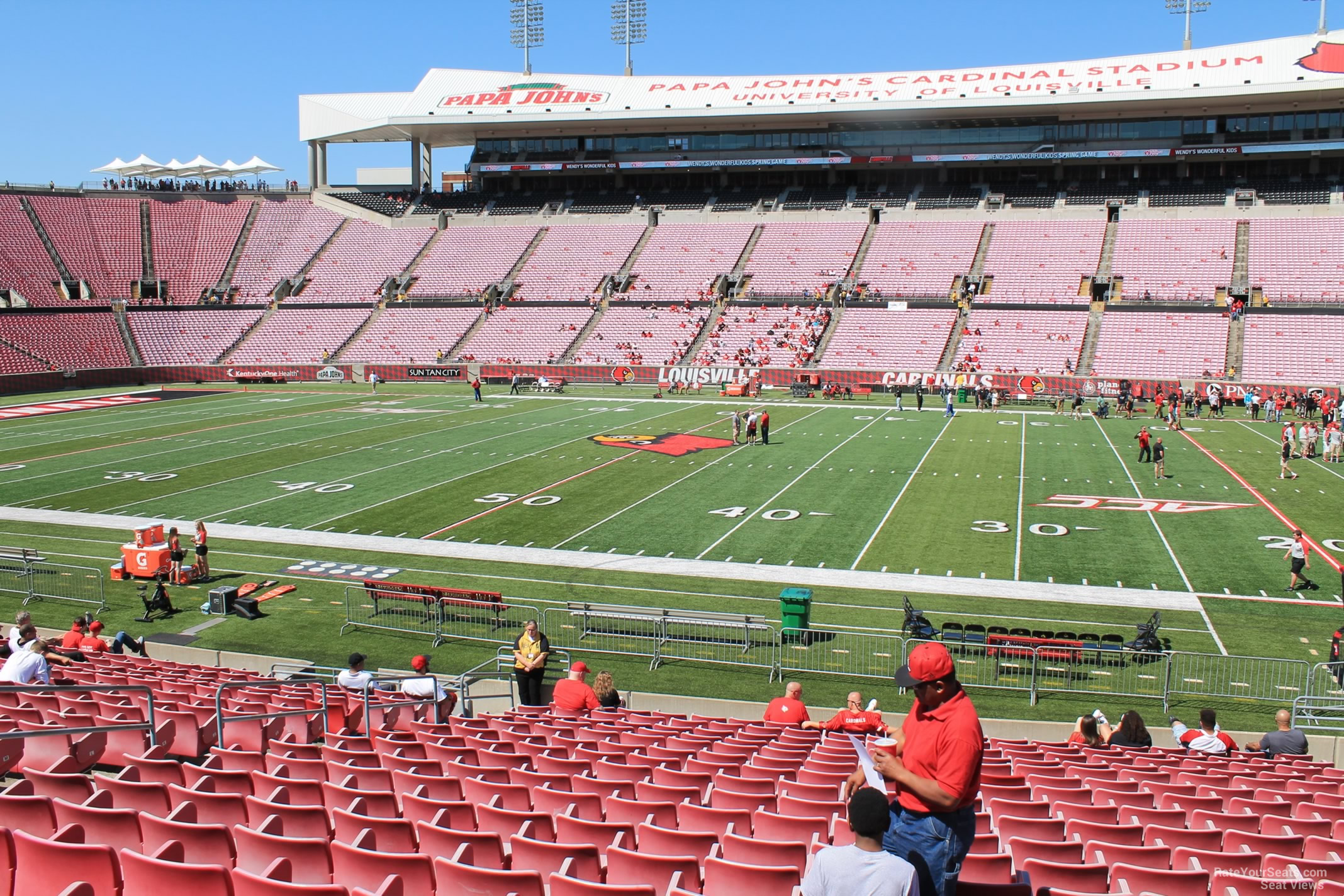 section 105, row v seat view  - cardinal stadium