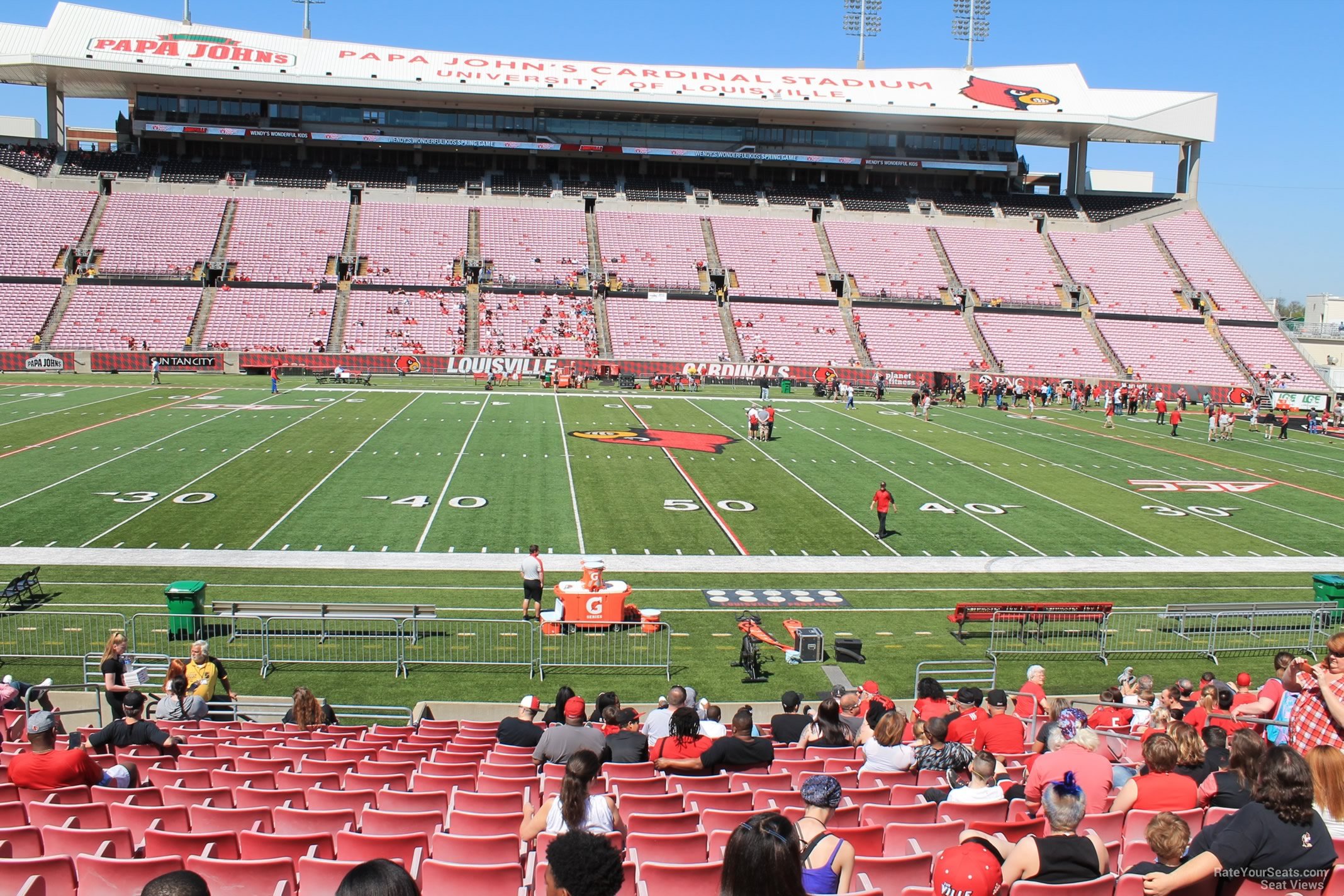 section 107, row v seat view  - cardinal stadium