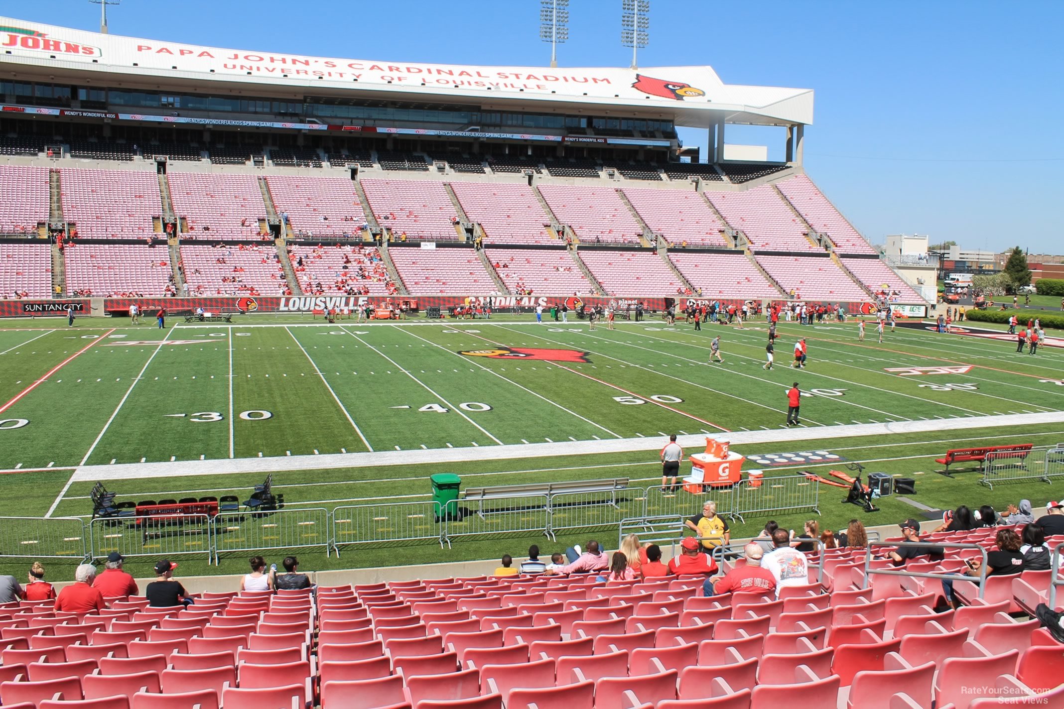 section 108, row v seat view  - cardinal stadium