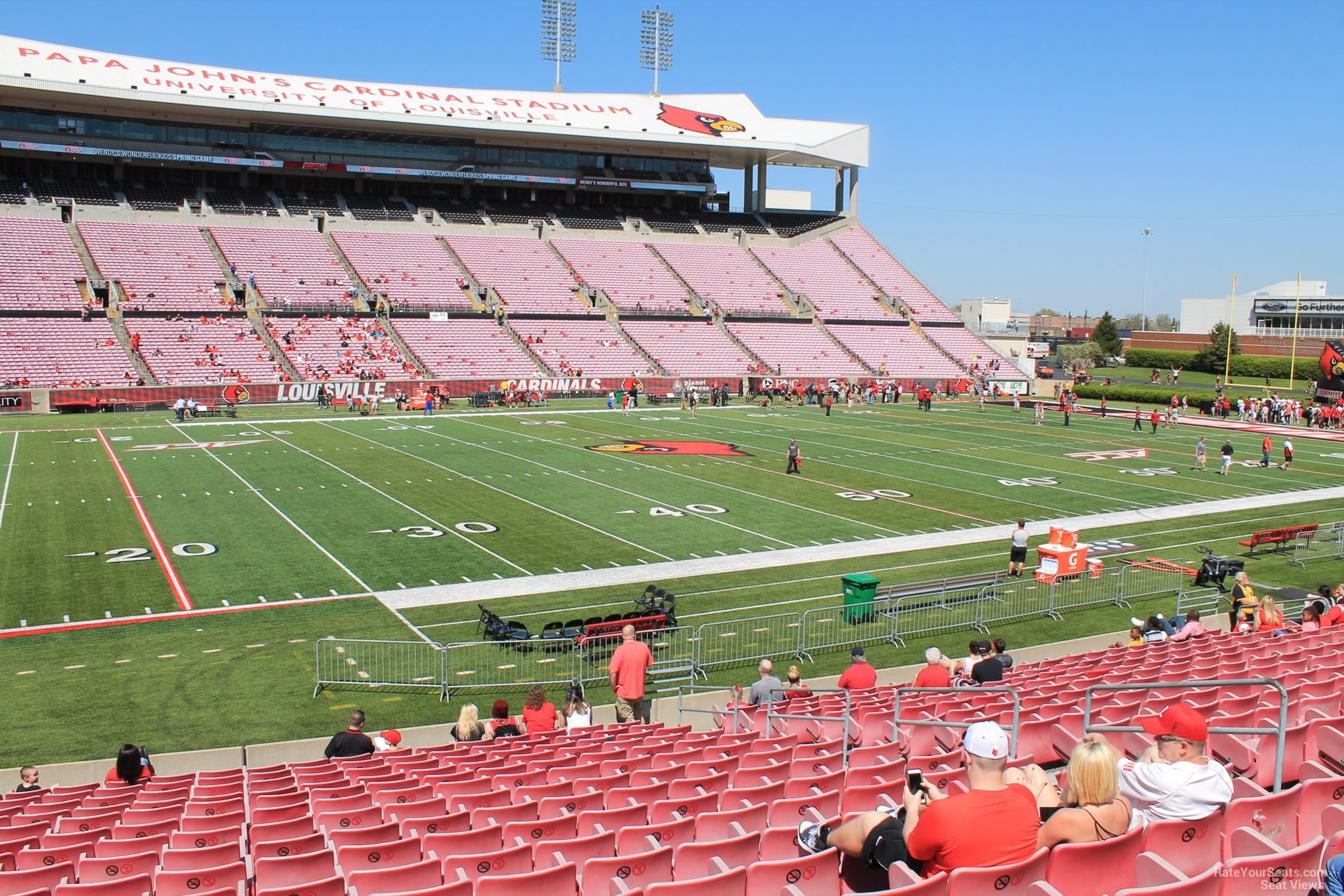 section 109, row v seat view  - cardinal stadium