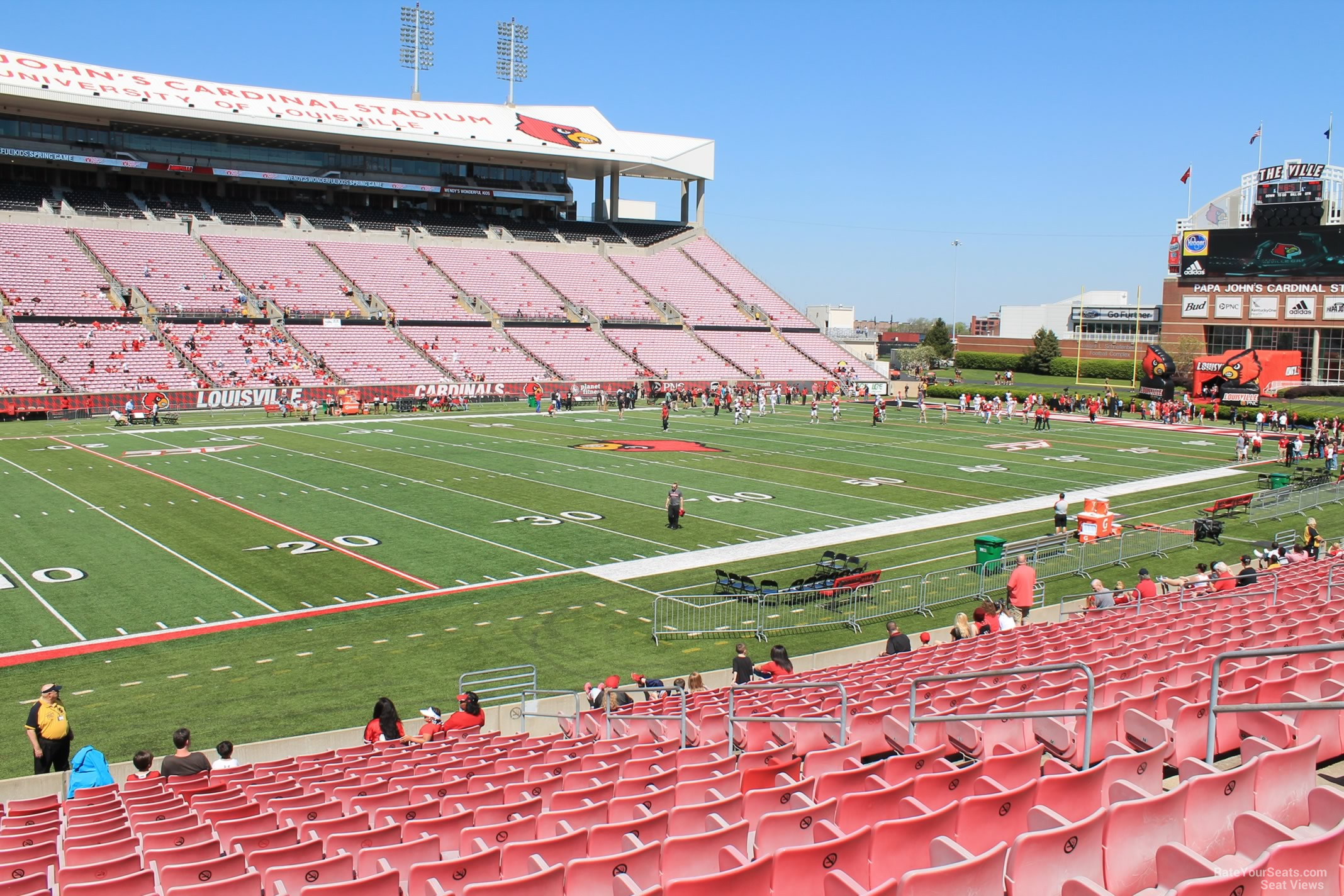 section 110, row v seat view  - cardinal stadium