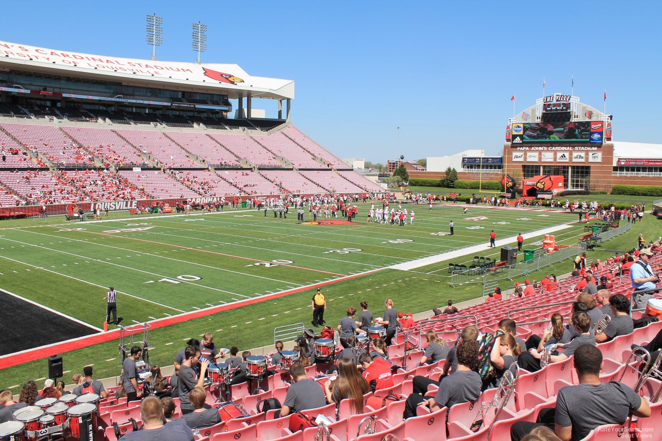 section 111, row v seat view  - cardinal stadium