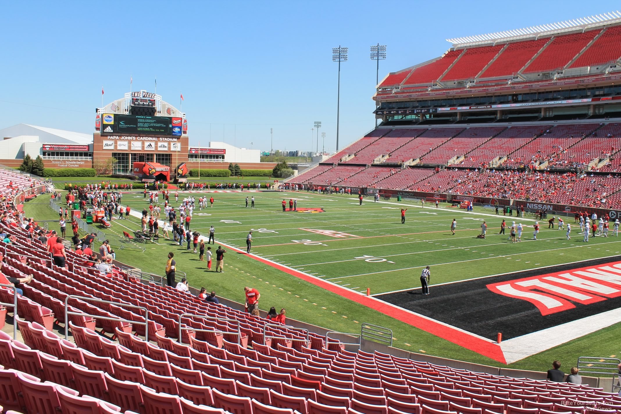 section 121, row v seat view  - cardinal stadium