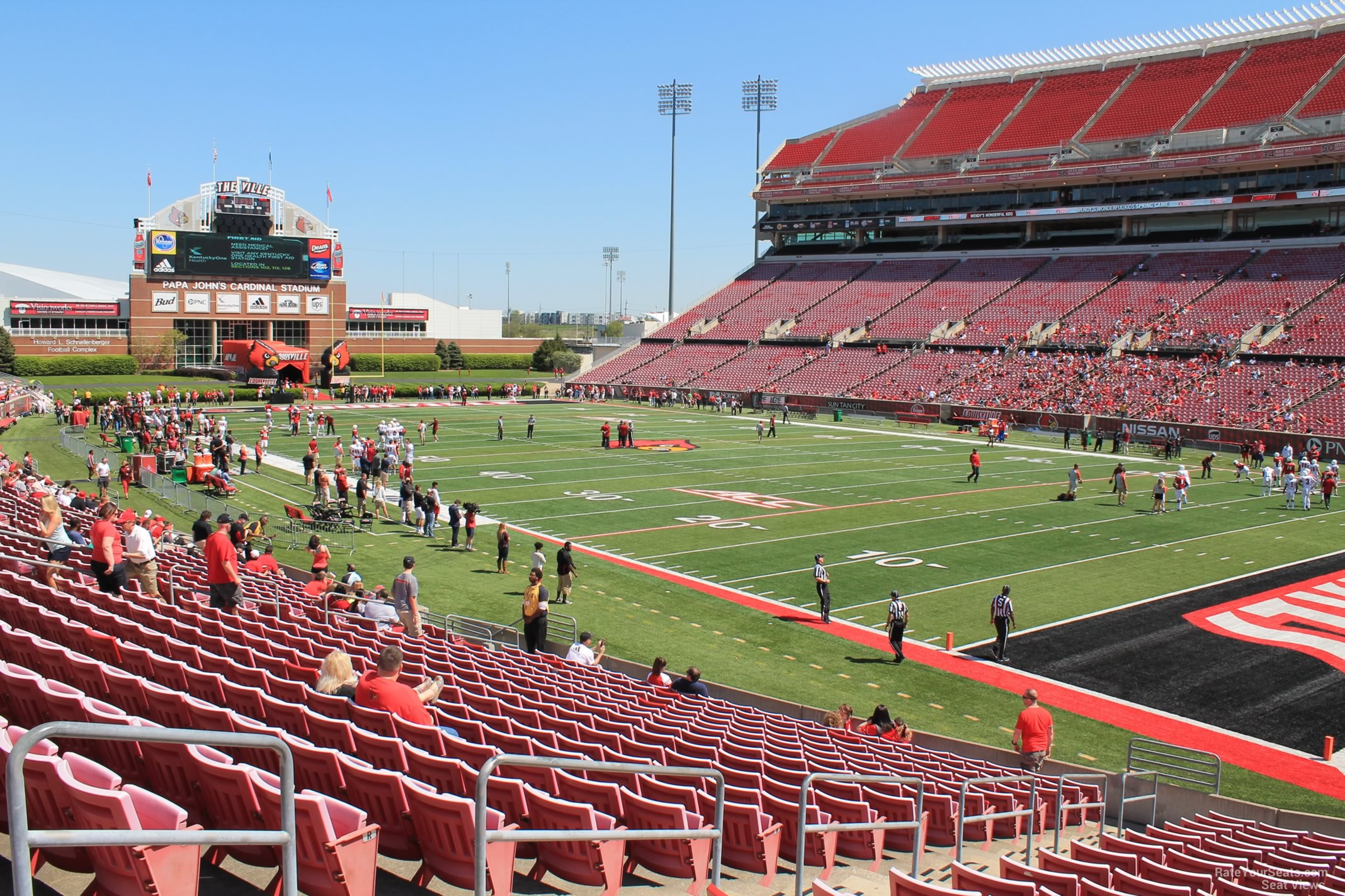 section 125, row v seat view  - cardinal stadium