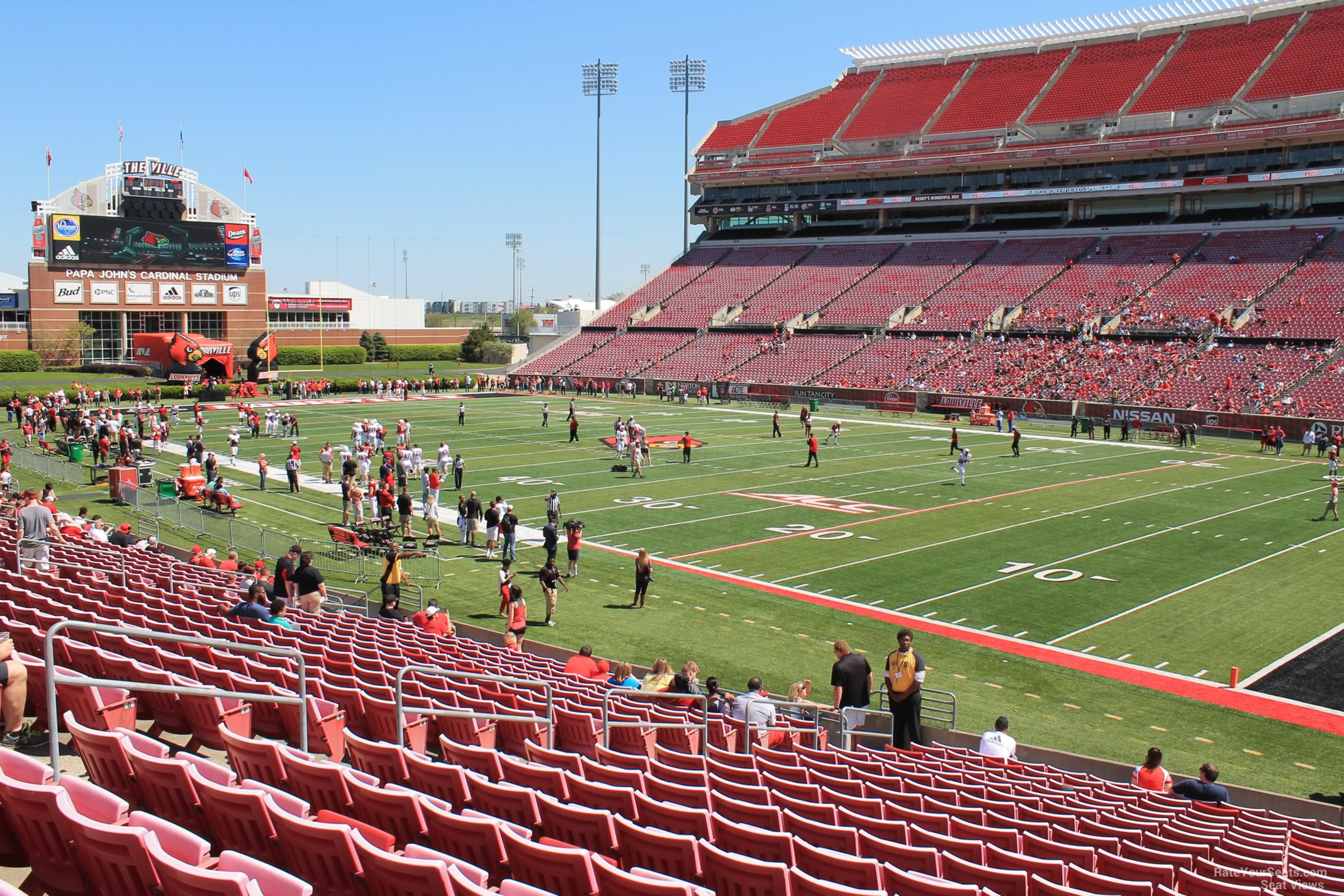 section 126, row v seat view  - cardinal stadium