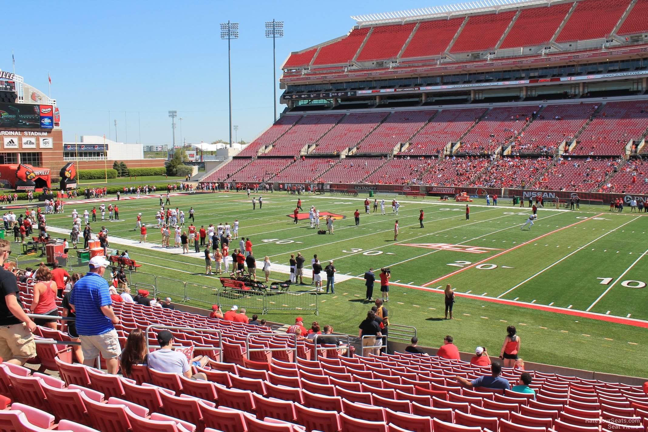 section 127, row v seat view  - cardinal stadium