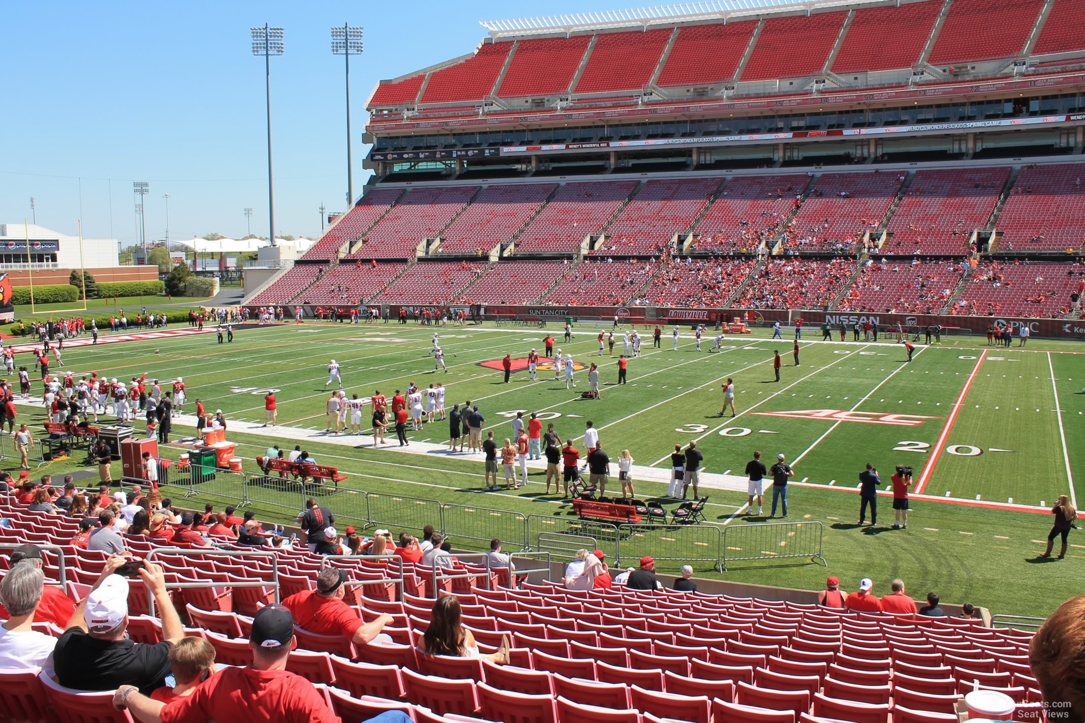 section 128, row v seat view  - l&n federal credit union stadium