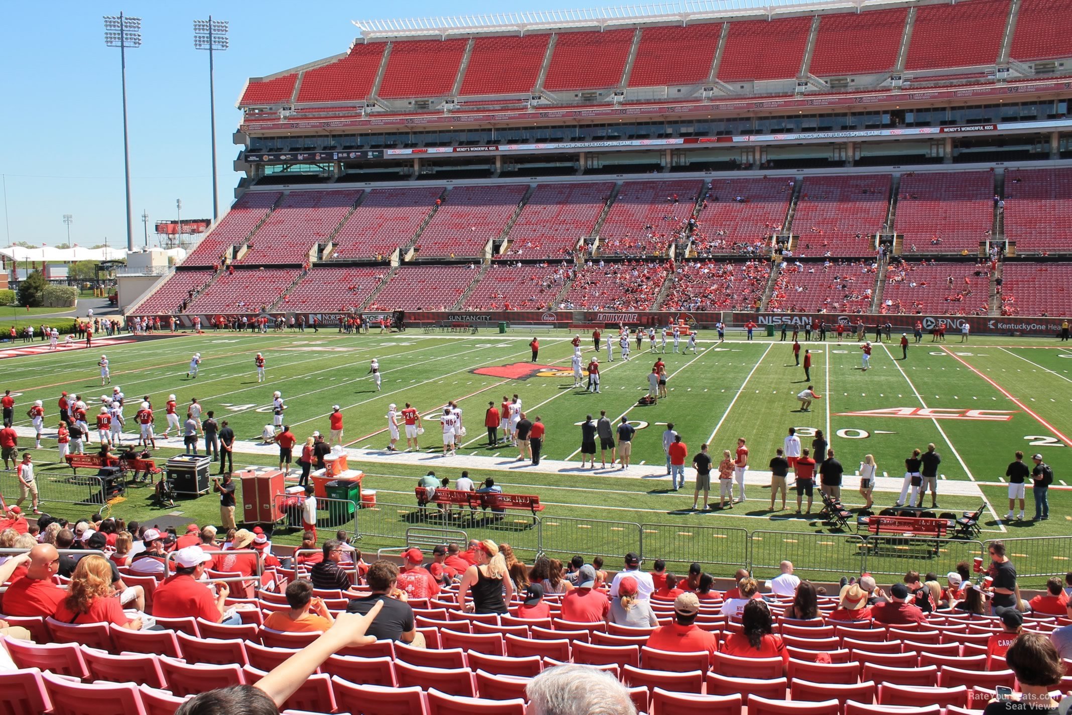 section 129, row v seat view  - cardinal stadium