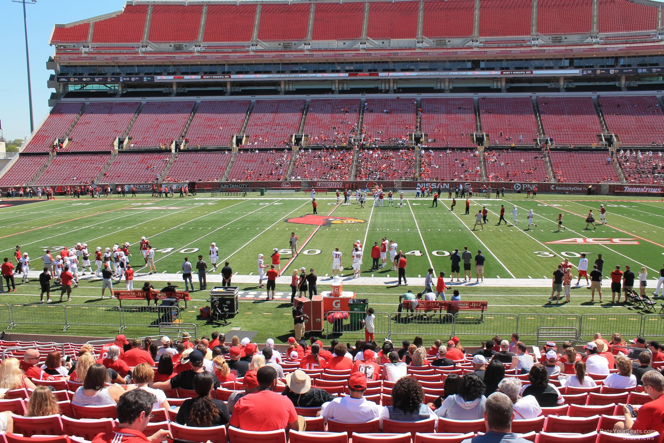 section 130, row v seat view  - l&n federal credit union stadium