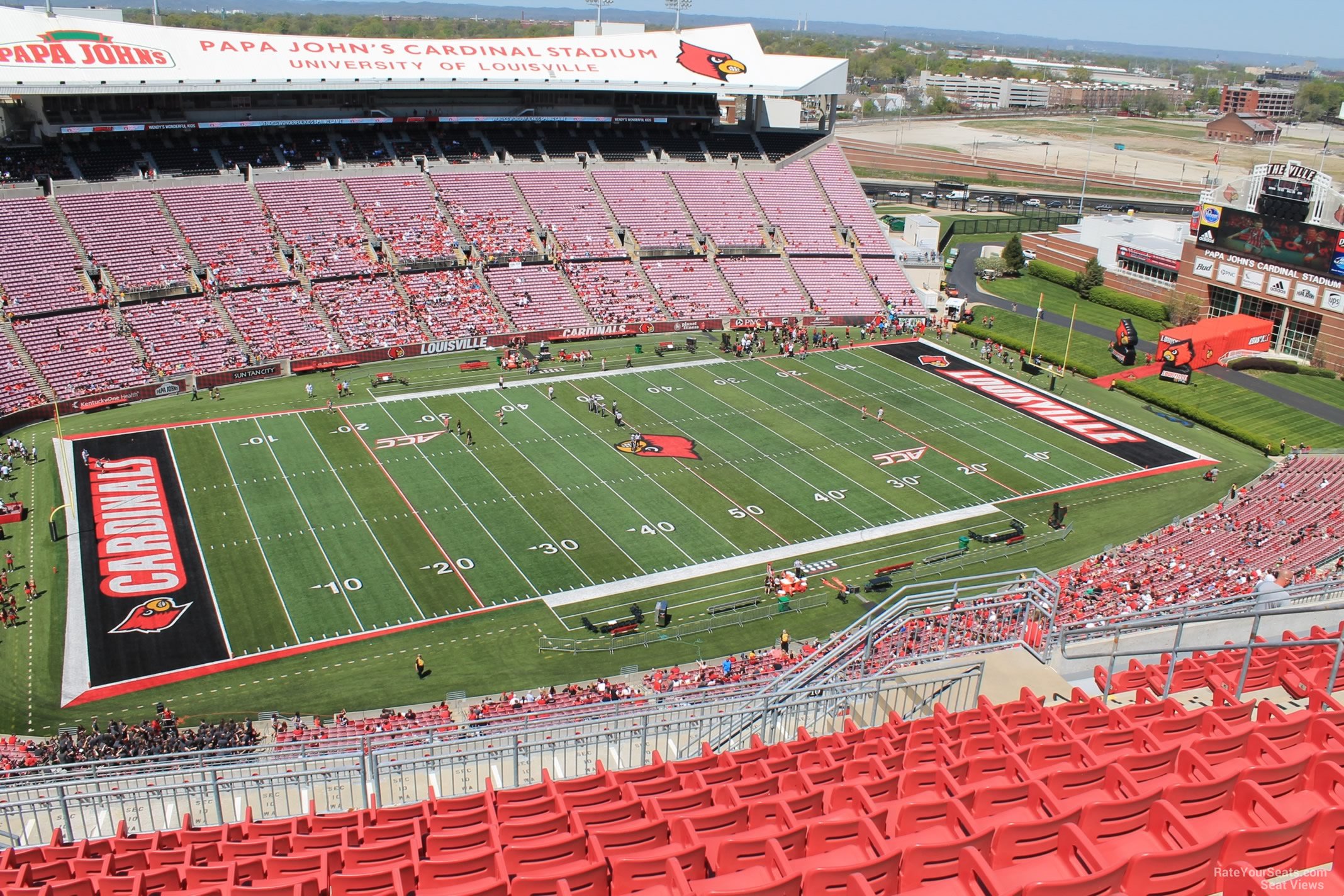 section 310, row r seat view  - cardinal stadium