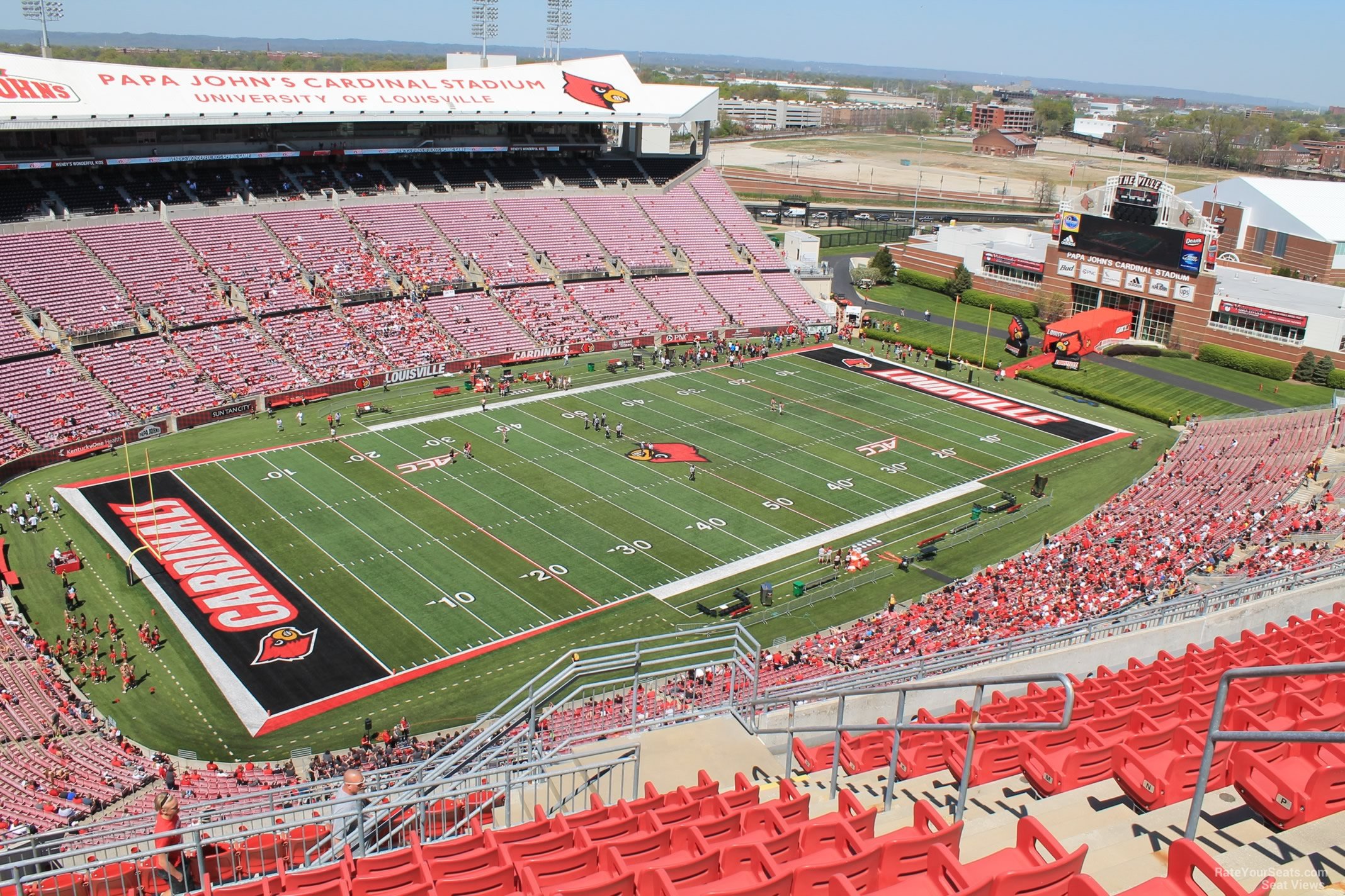 section 312, row r seat view  - cardinal stadium