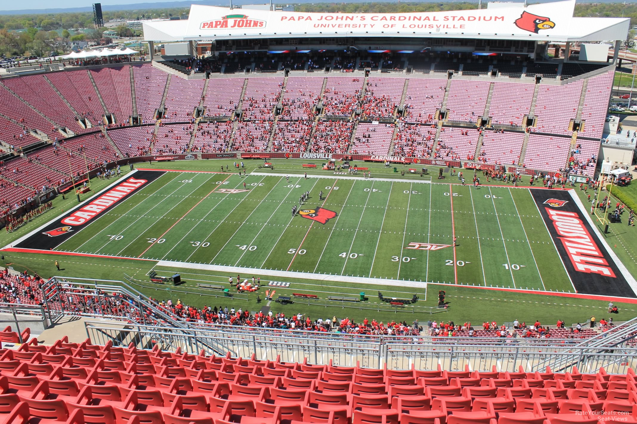 section 305, row r seat view  - cardinal stadium