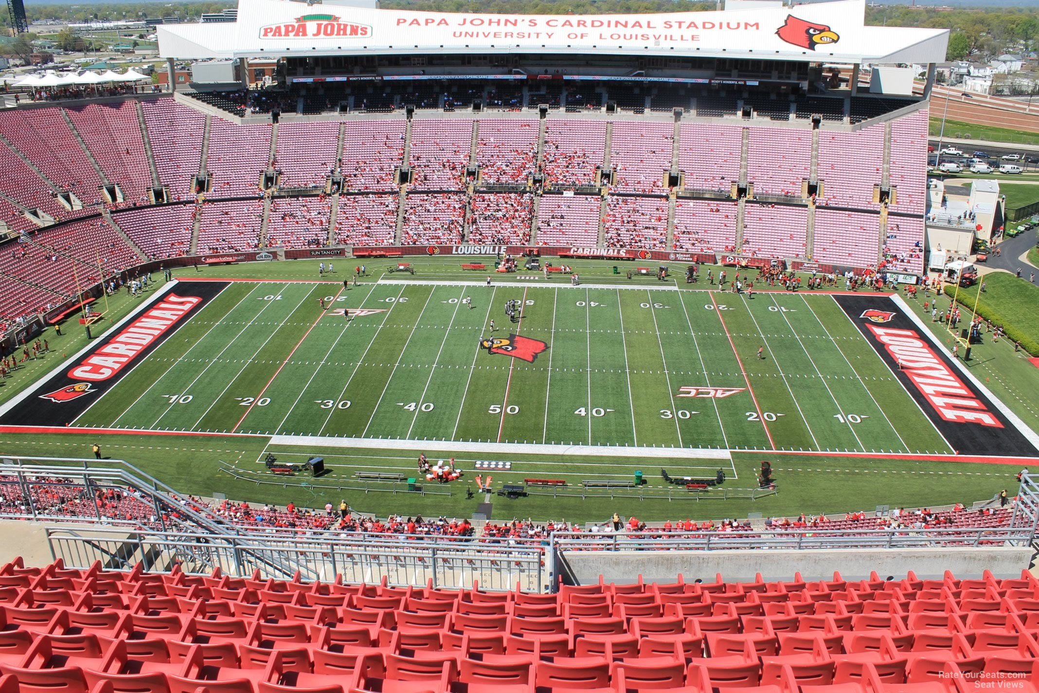 section 306, row r seat view  - cardinal stadium