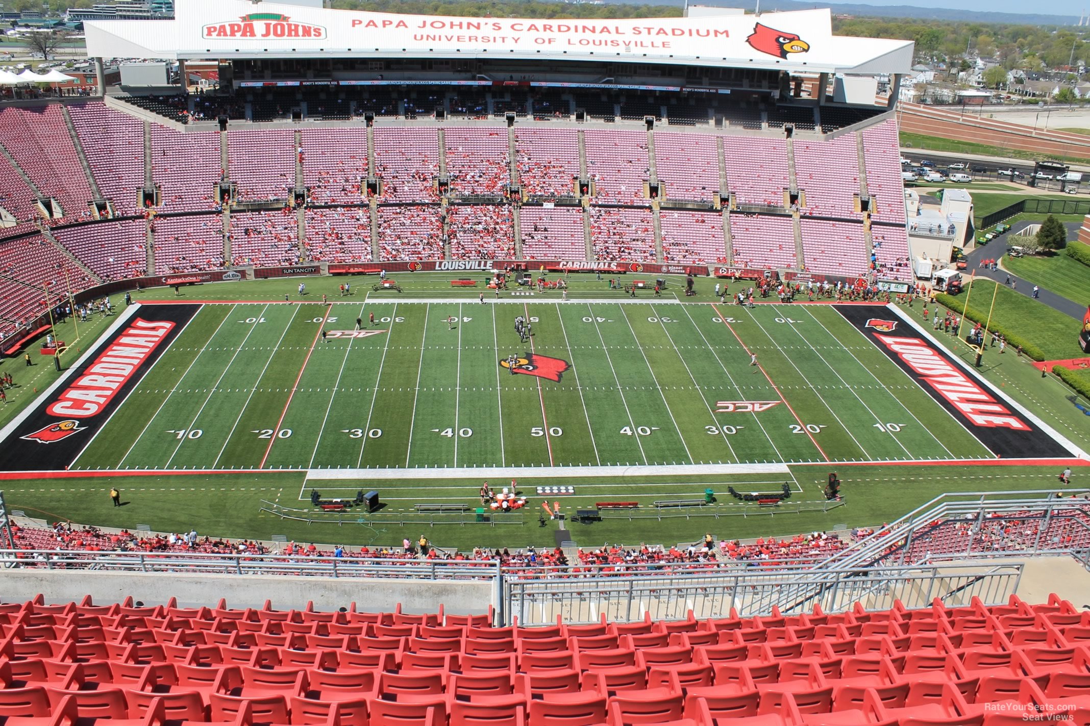 section 307, row r seat view  - cardinal stadium