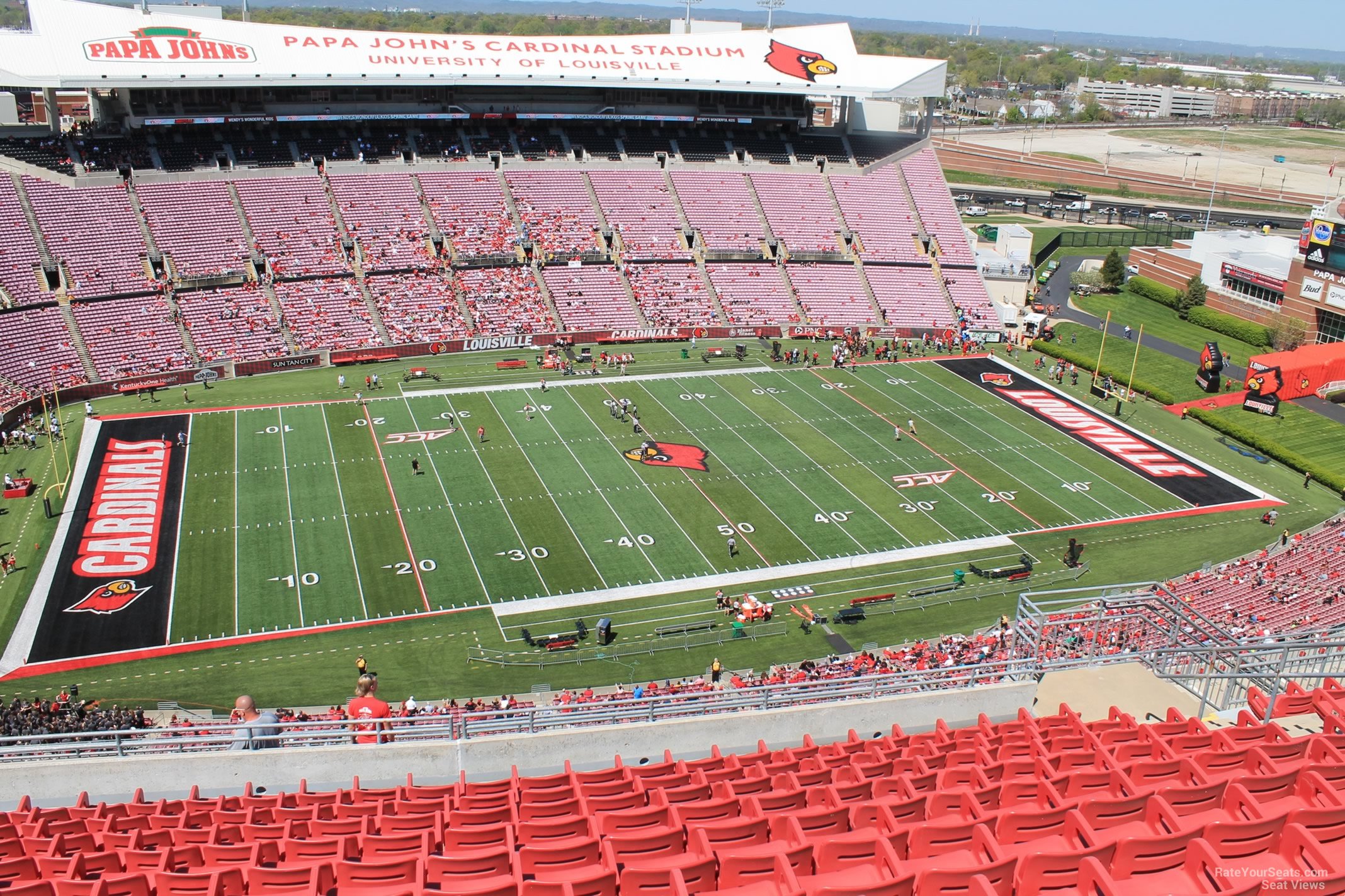 section 309, row r seat view  - cardinal stadium