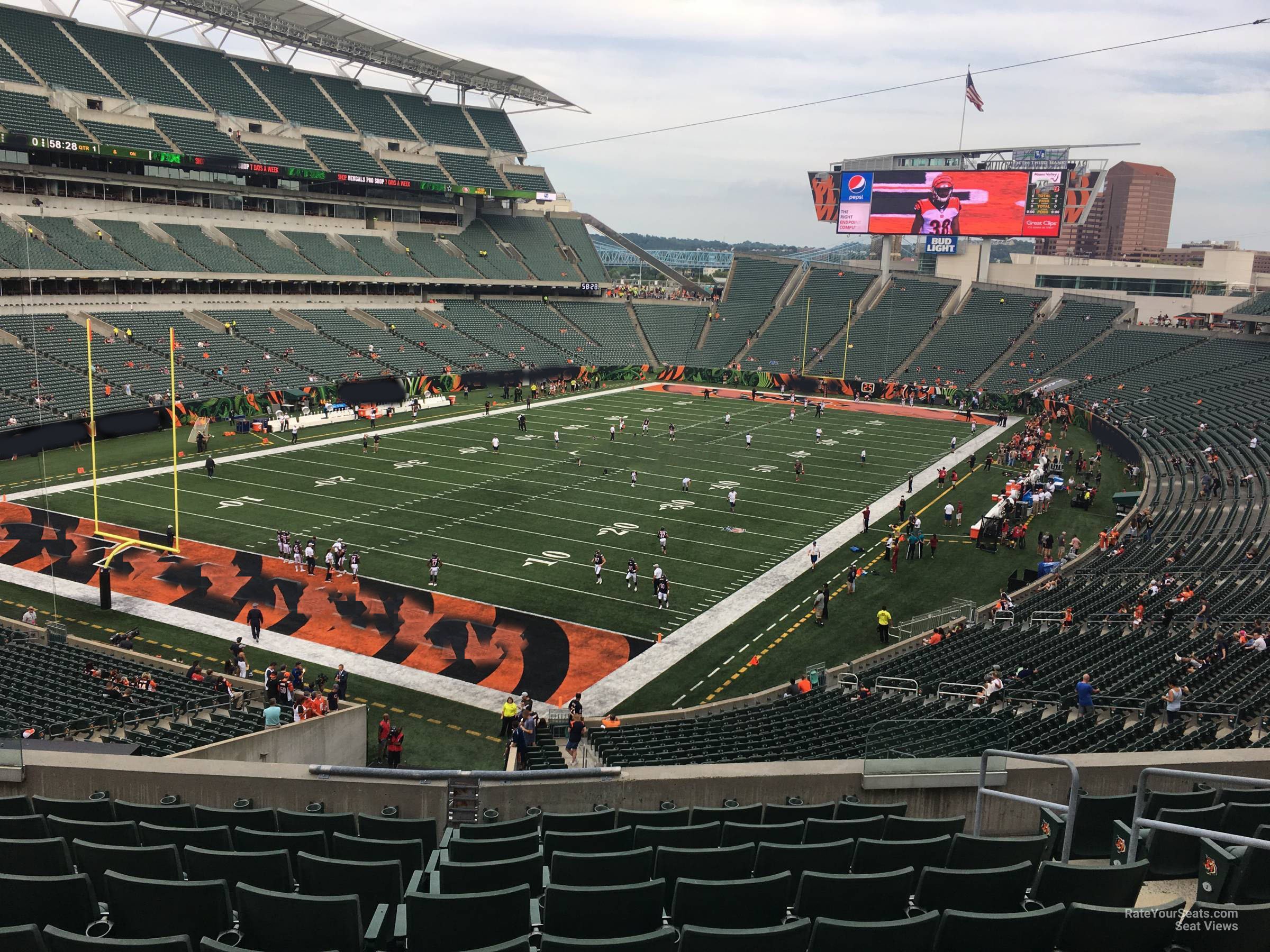 section 220, row 10 seat view  for football - paycor stadium