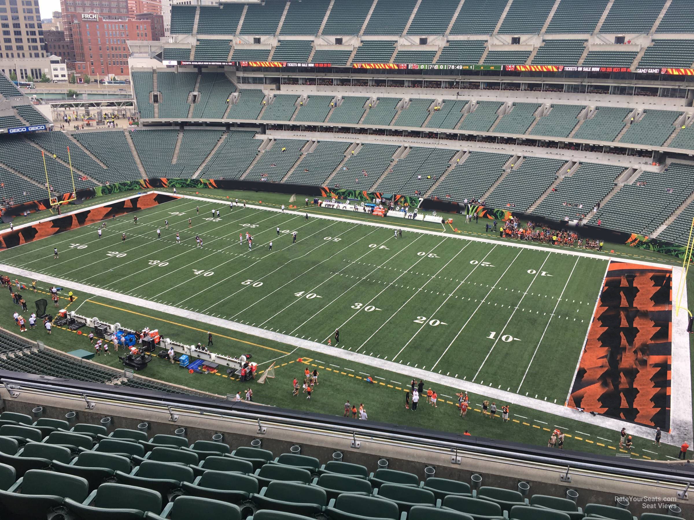 section 306, row 8 seat view for football - paycor stadium