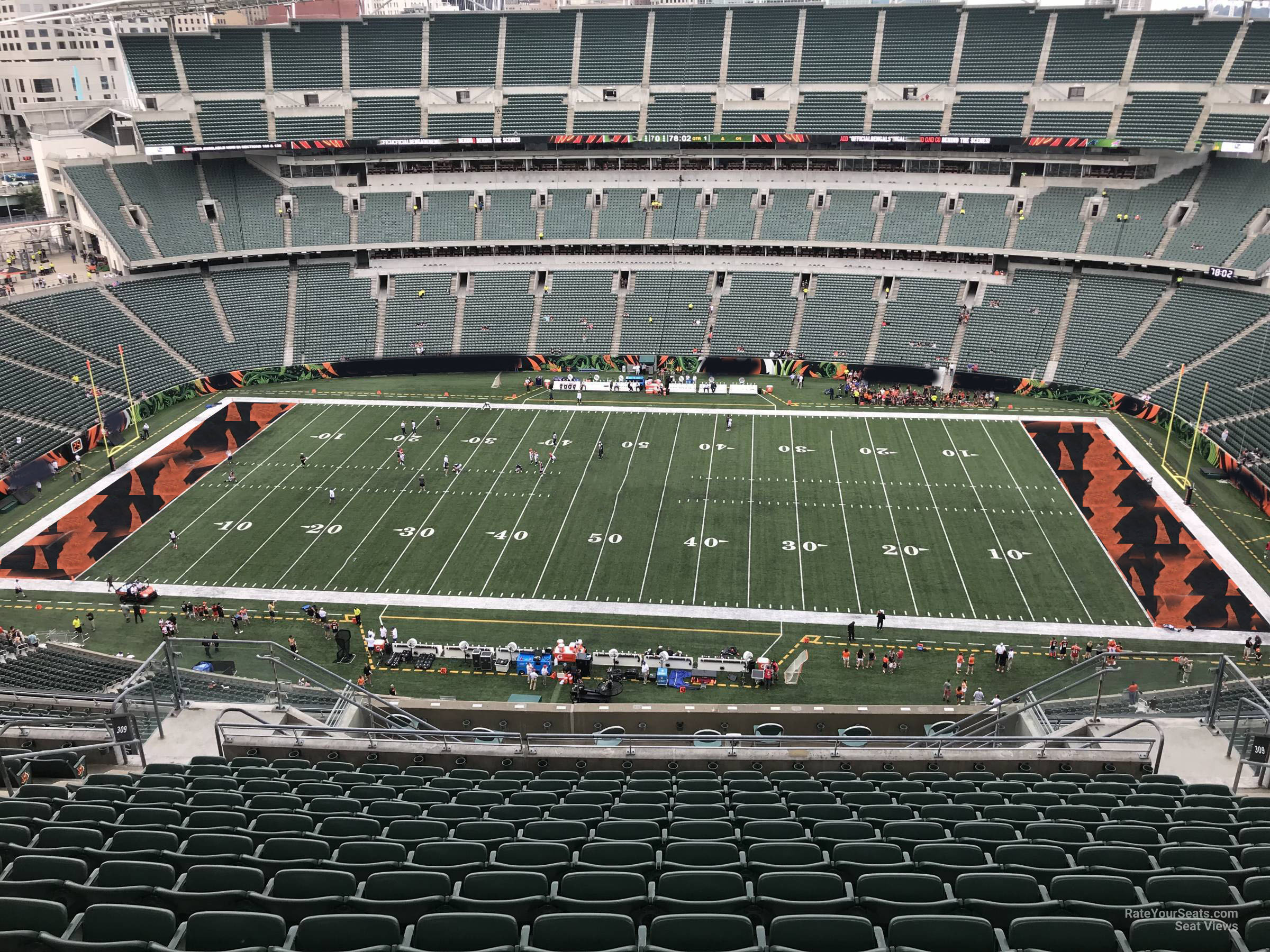 section 309, row 25 seat view  for football - paycor stadium