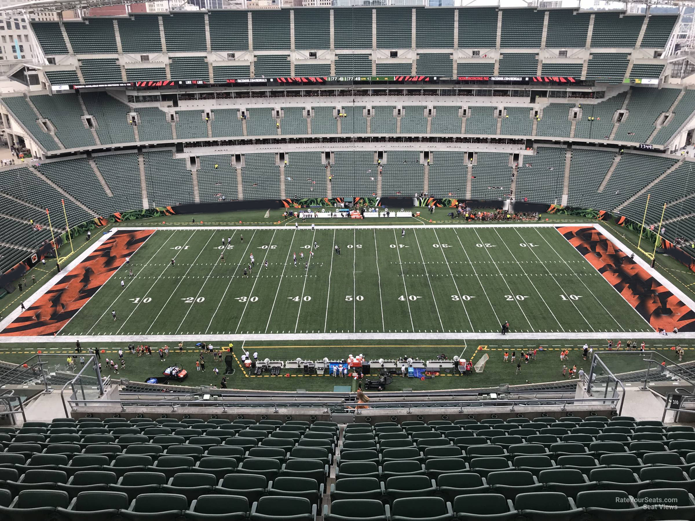 section 310, row 25 seat view  for football - paycor stadium
