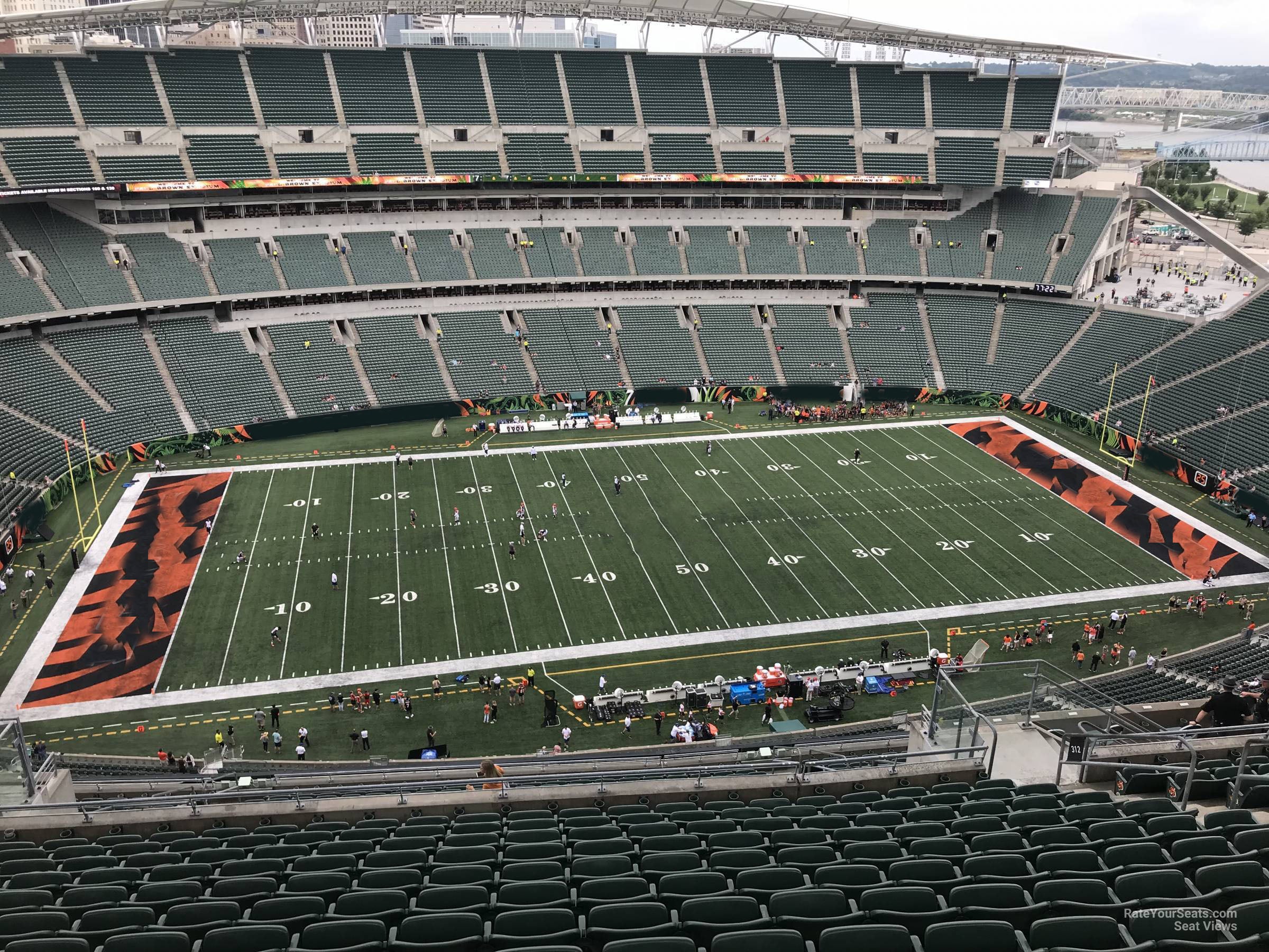 section 312, row 25 seat view  for football - paycor stadium