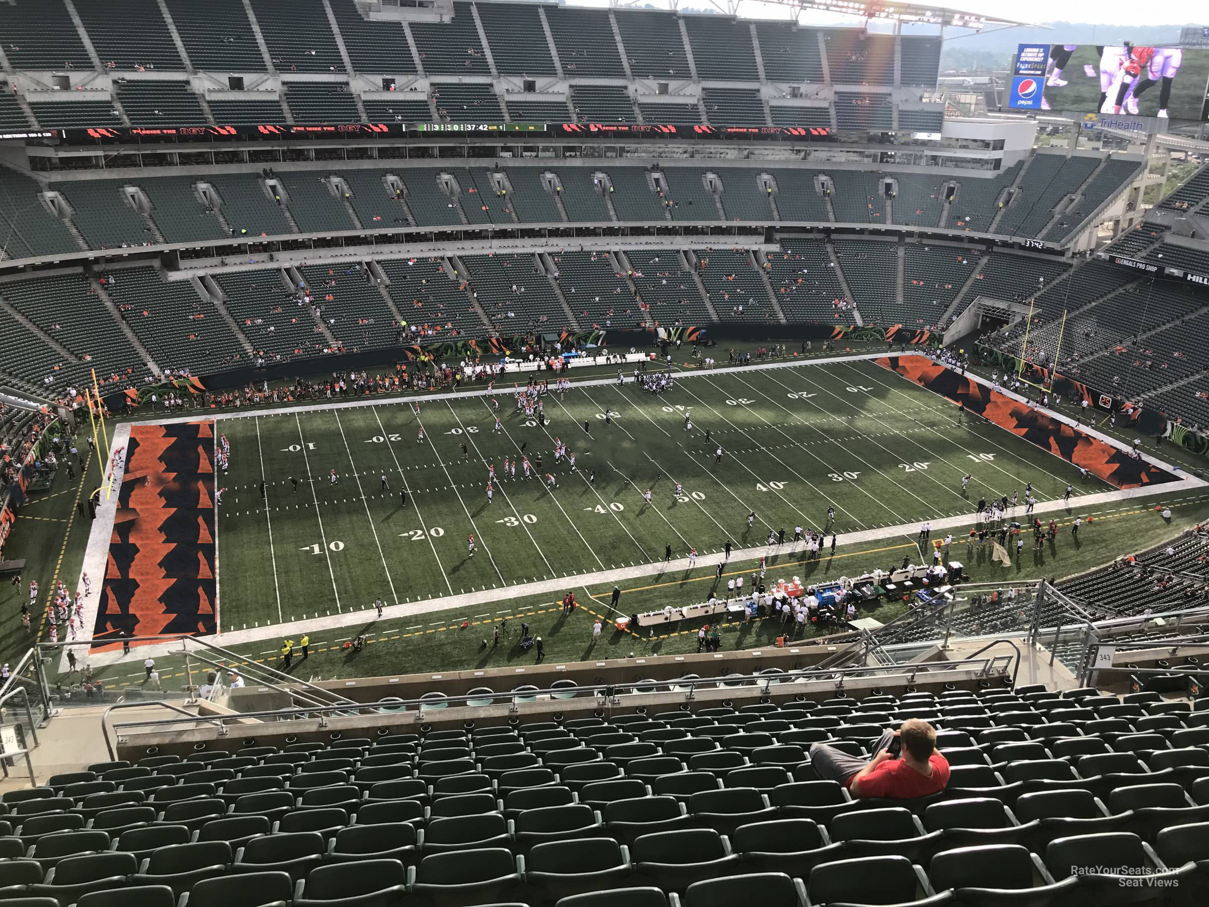 section 343, row 25 seat view  - paycor stadium