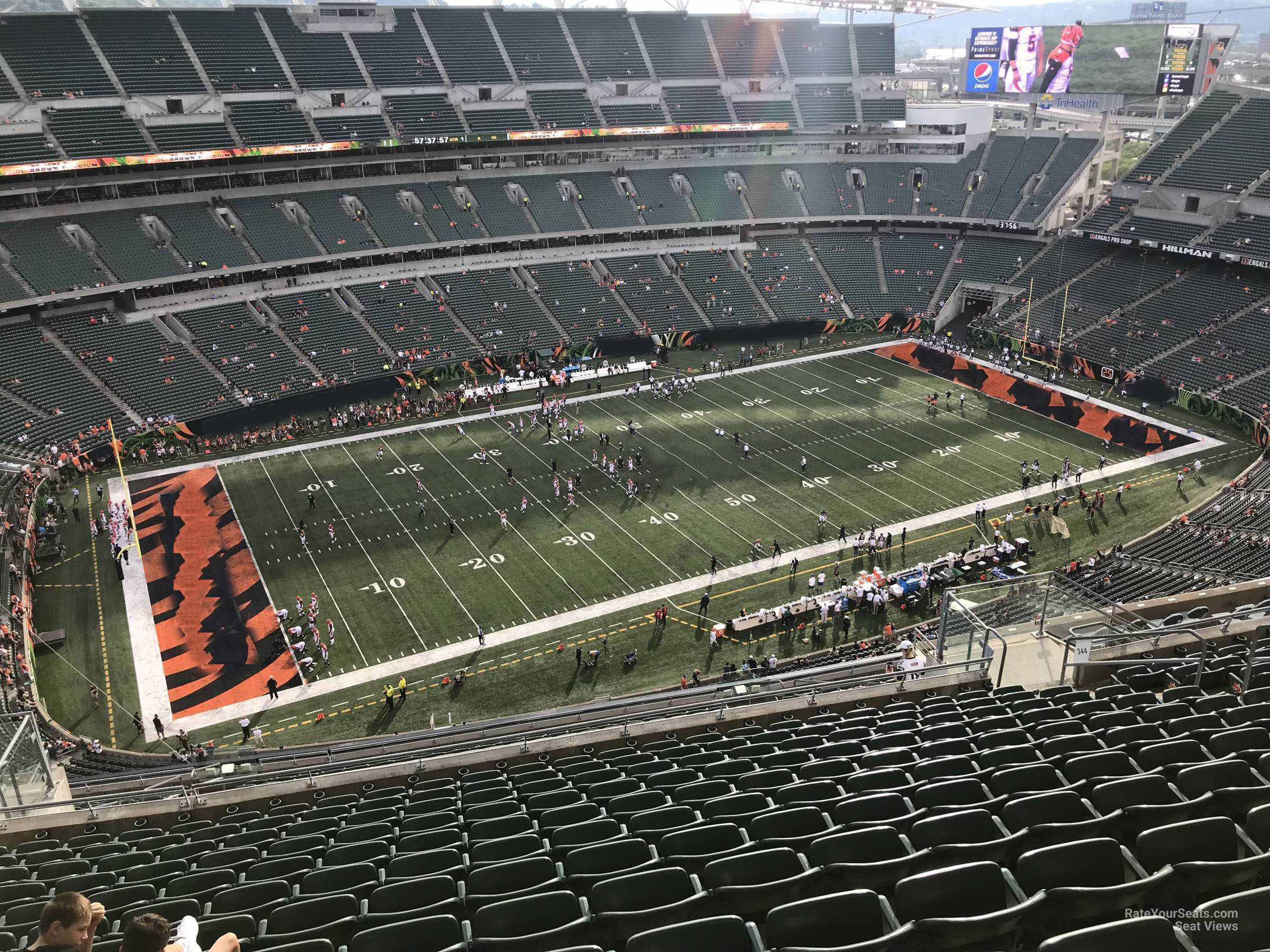 section 344, row 25 seat view  for football - paycor stadium
