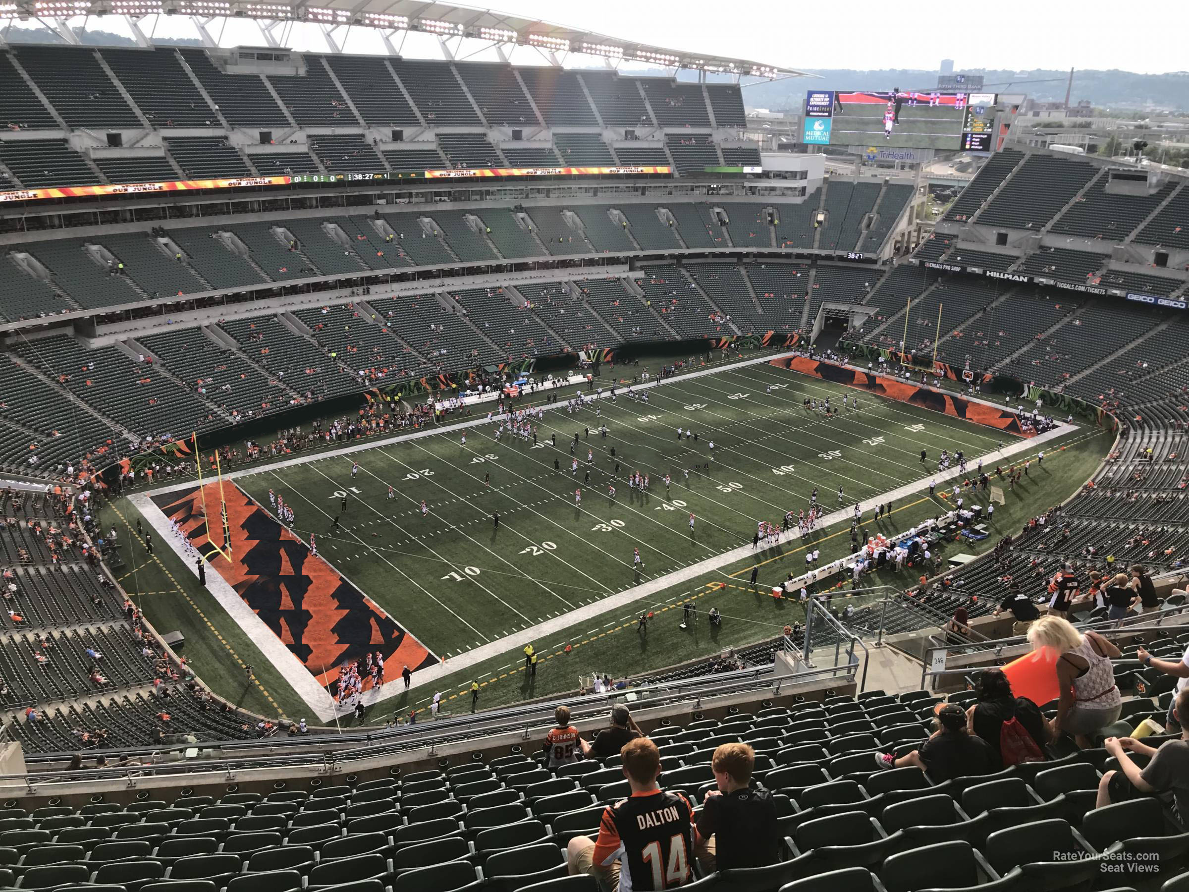 section 346, row 25 seat view  for football - paycor stadium