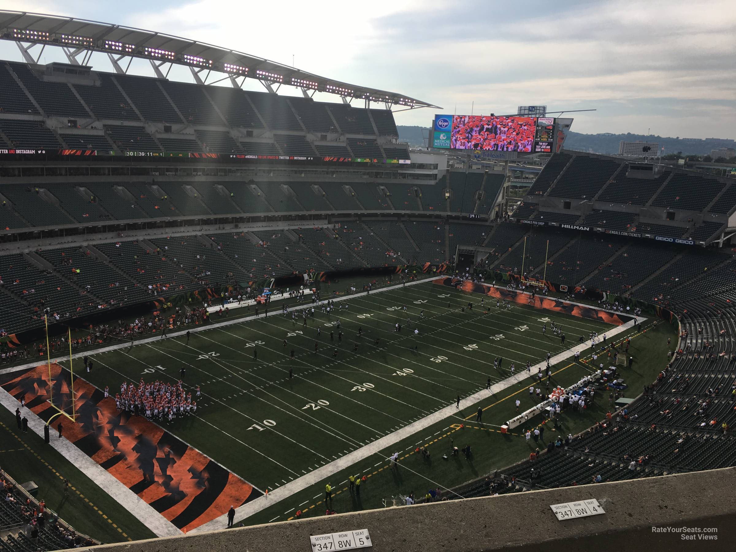 section 347, row 8 seat view  for football - paycor stadium