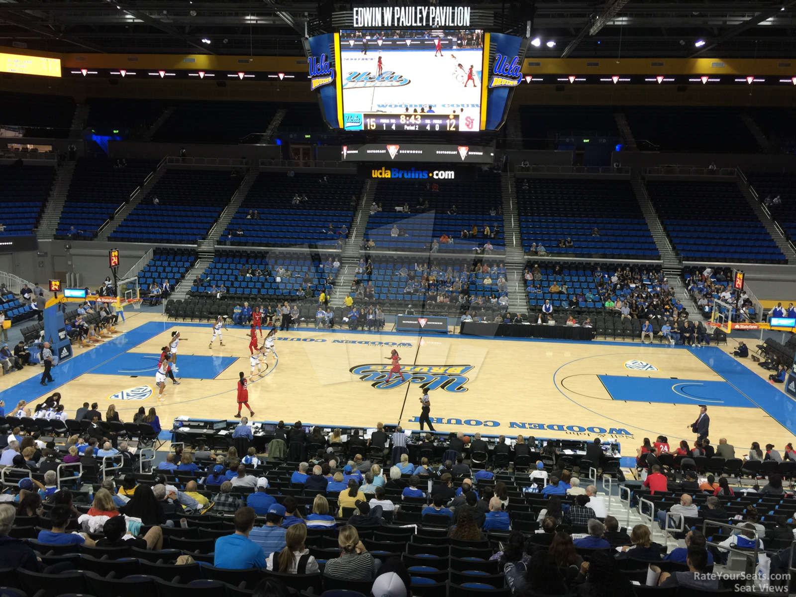 section 102, row 13 seat view  - pauley pavilion