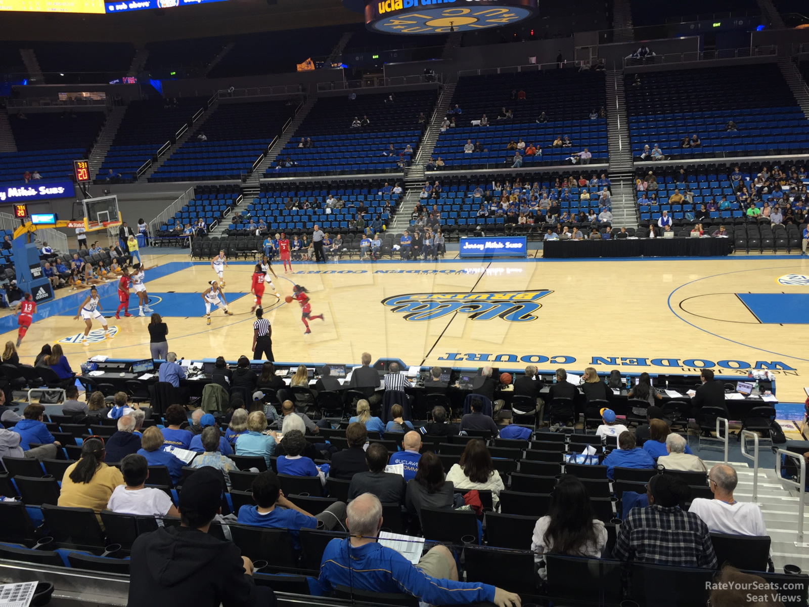 section 102, row 3 seat view  - pauley pavilion