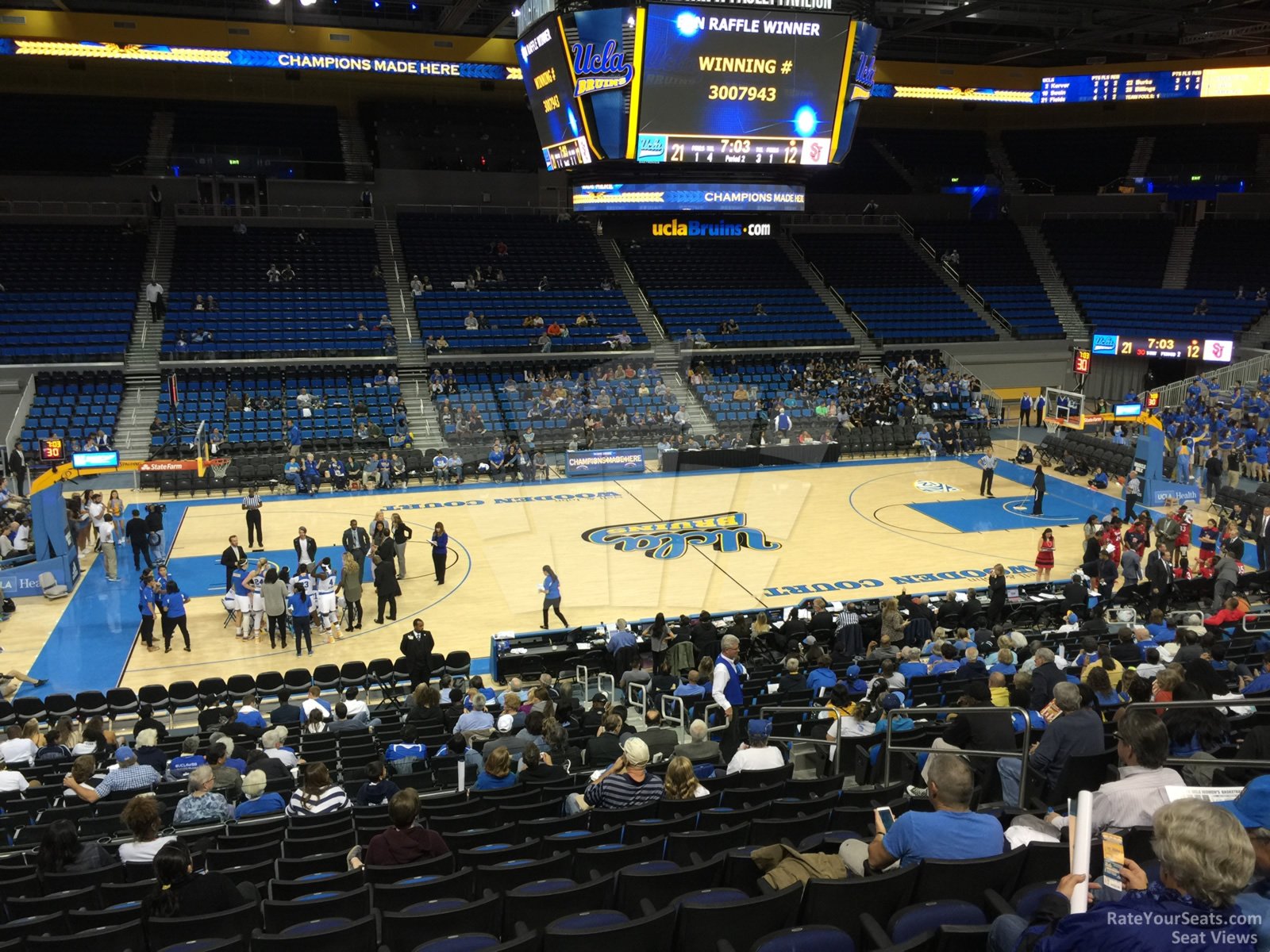 section 103, row 13 seat view  - pauley pavilion