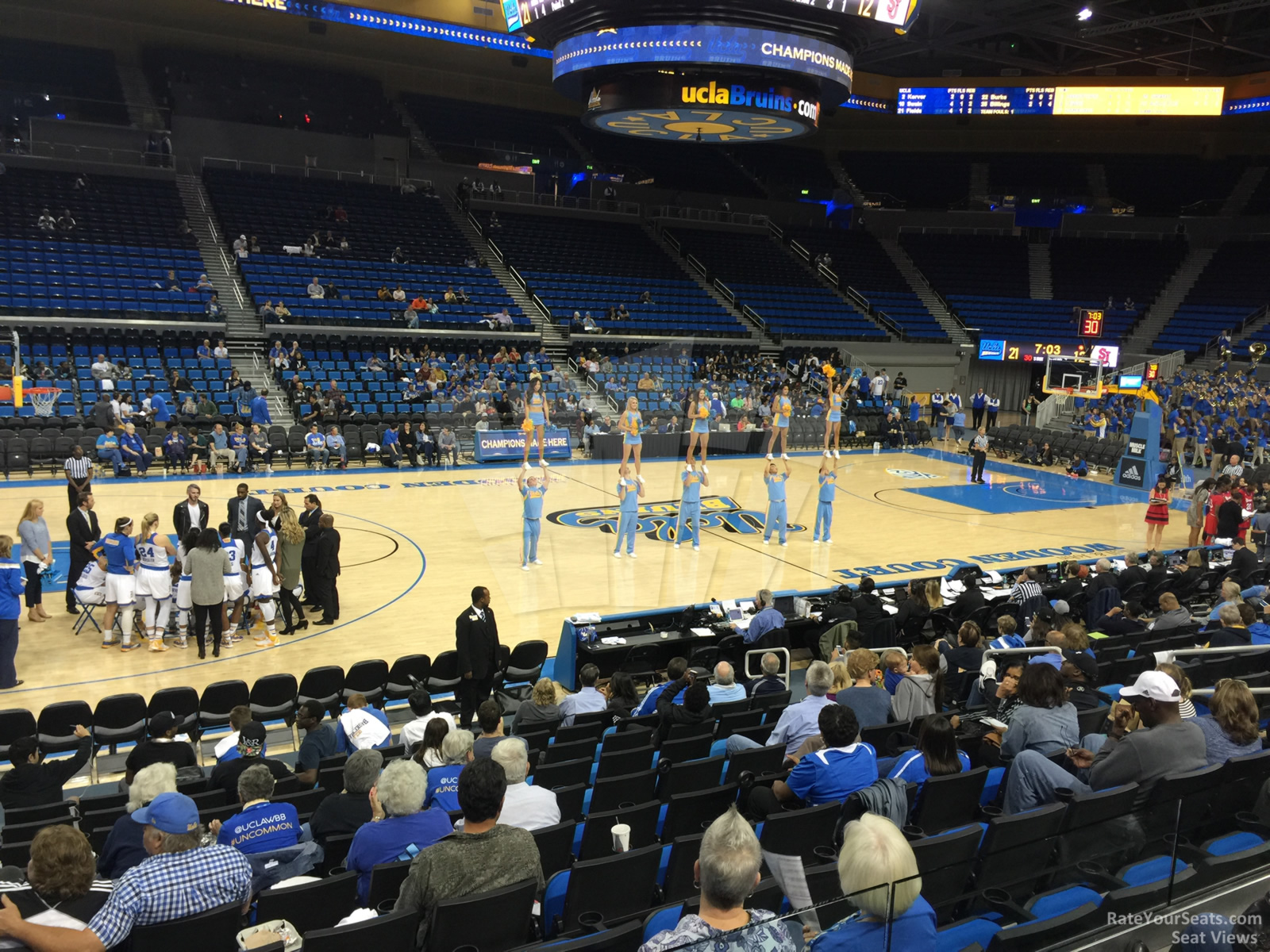 section 103, row 3 seat view  - pauley pavilion