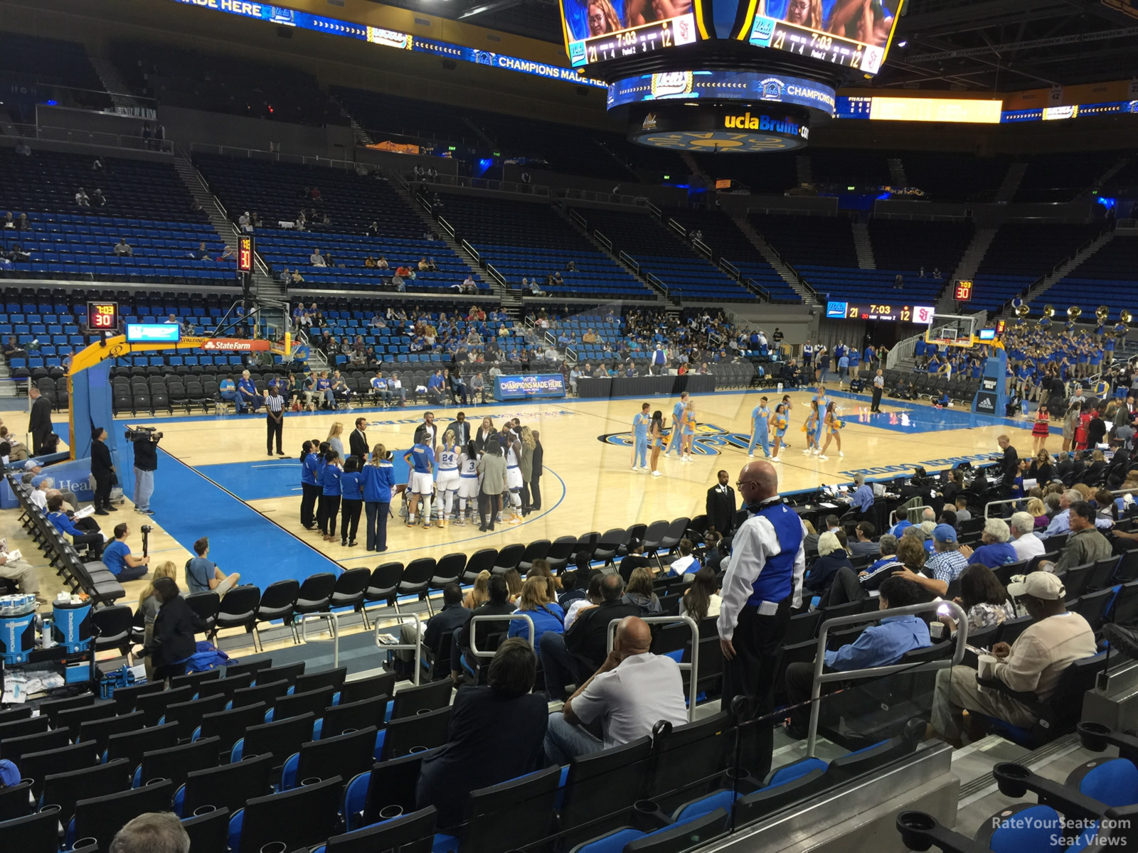 section 104, row 3 seat view  - pauley pavilion