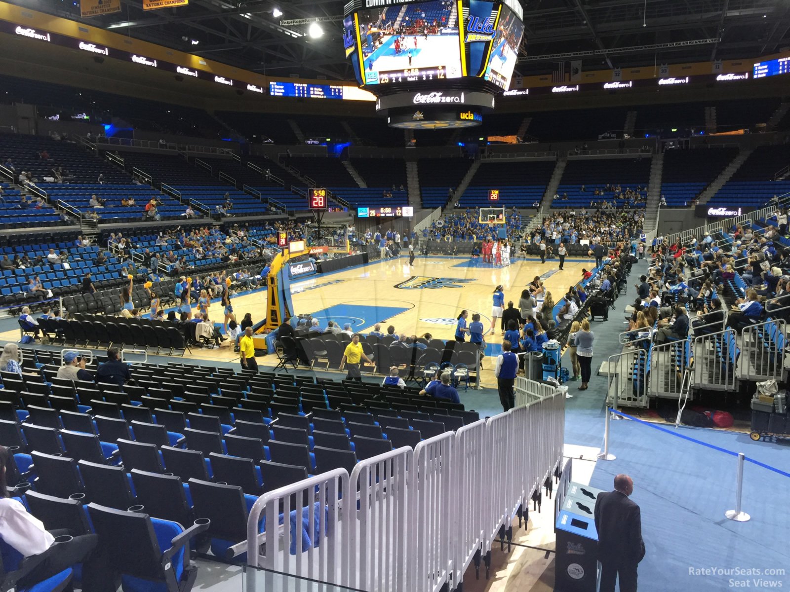 section 107, row 3 seat view  - pauley pavilion