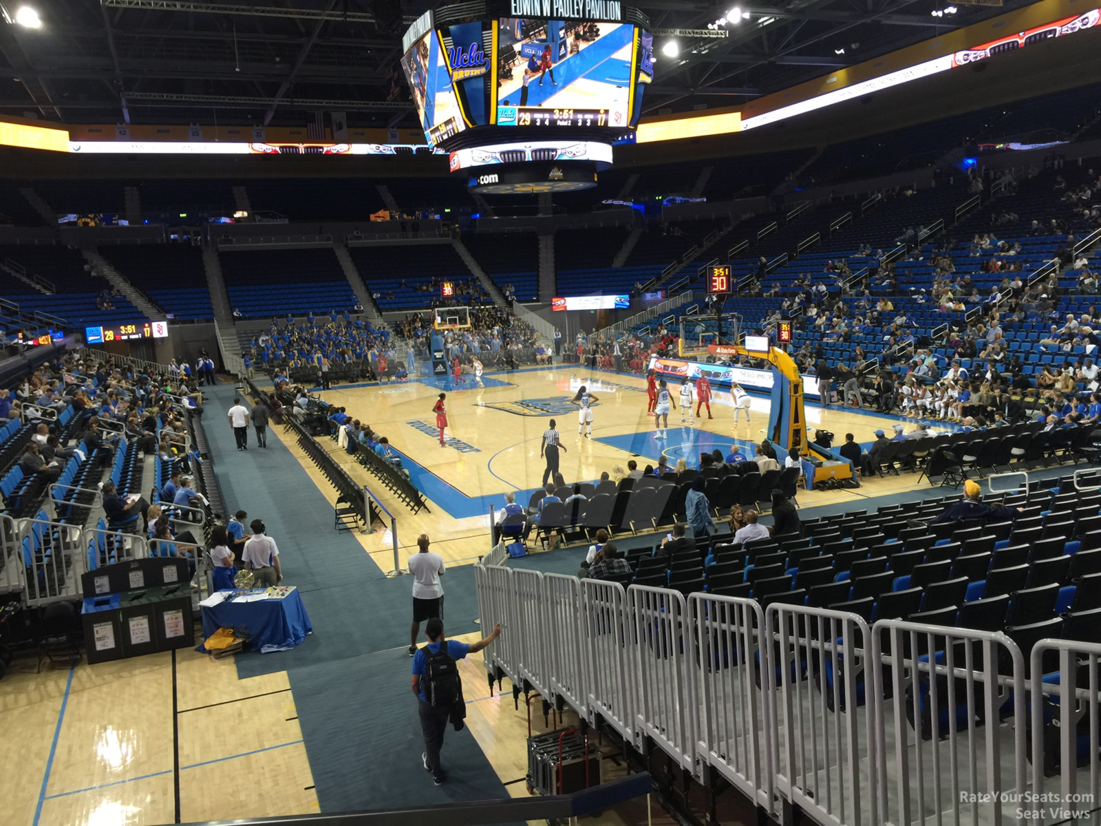 section 110, row 3 seat view  - pauley pavilion