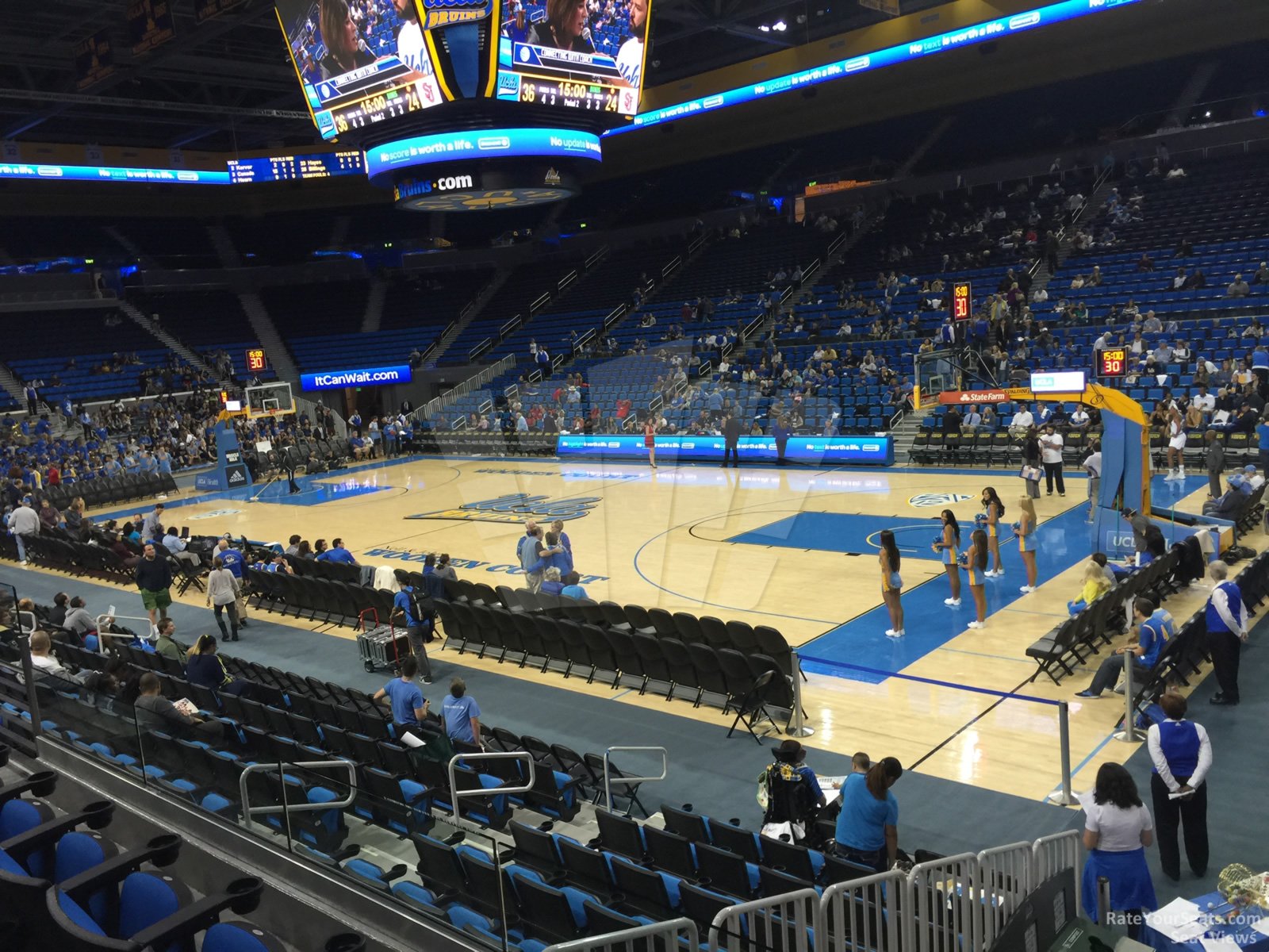 section 113, row 3 seat view  - pauley pavilion