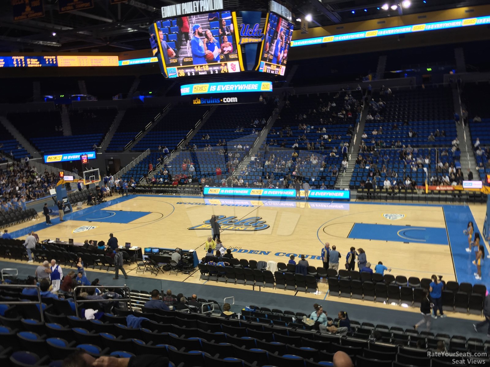 section 114, row 3 seat view  - pauley pavilion