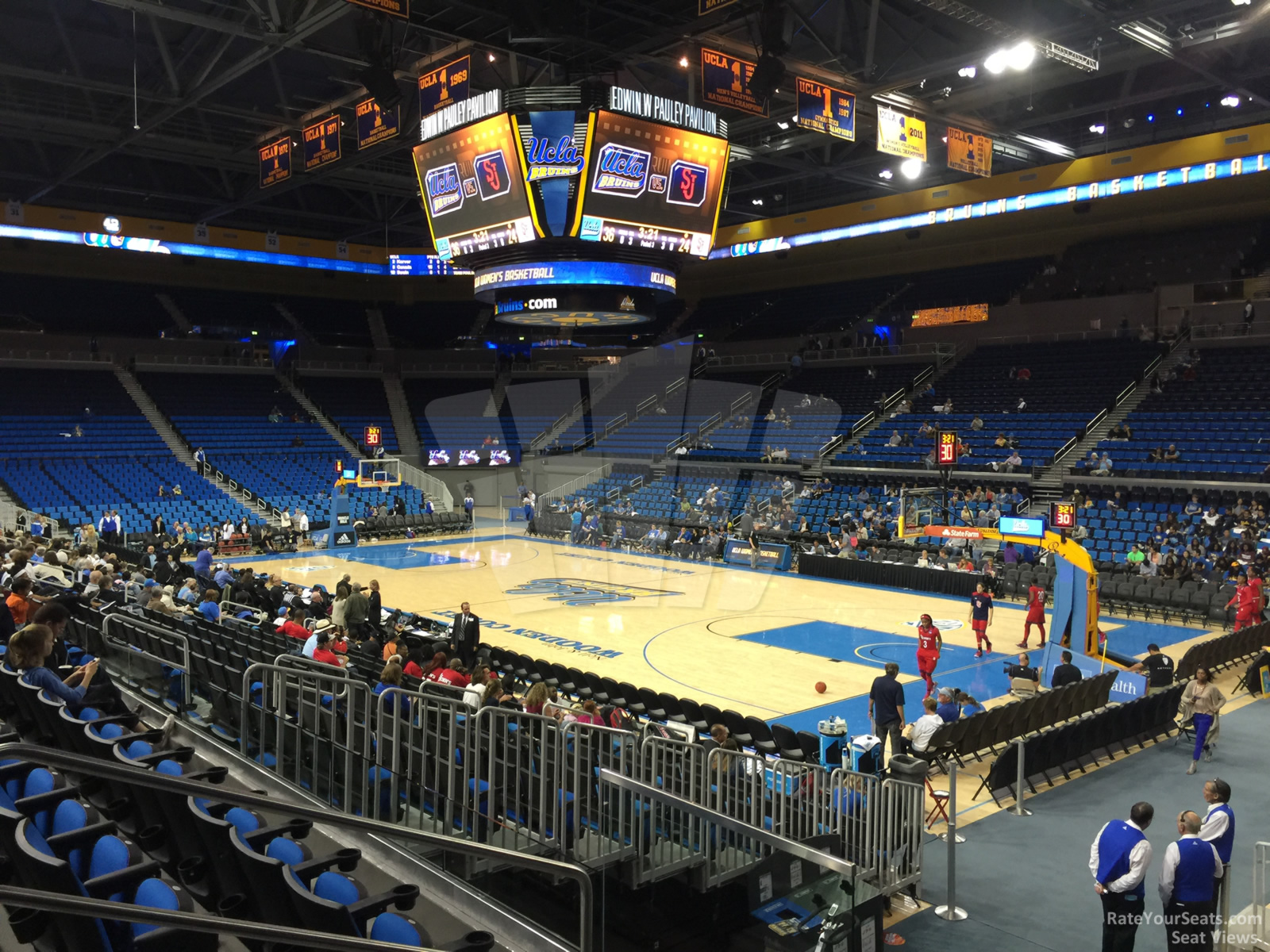 section 125, row 3 seat view  - pauley pavilion