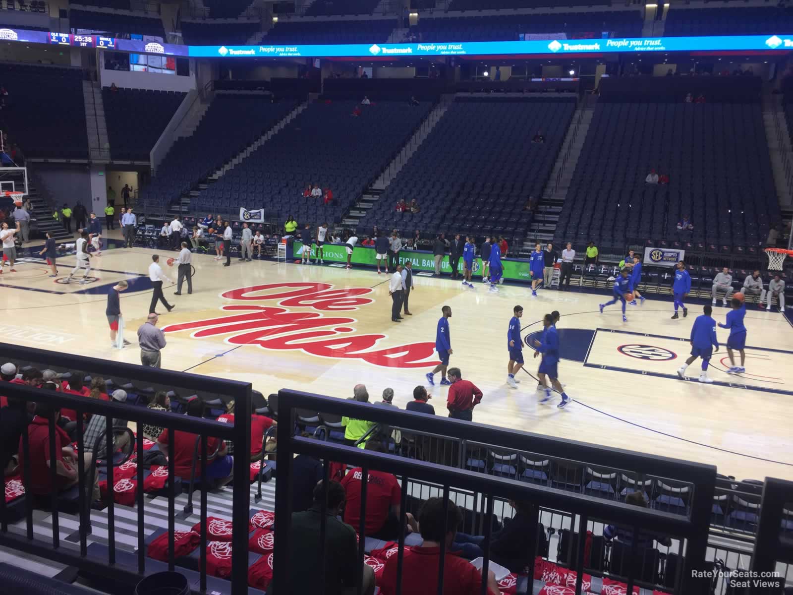 section 102, row 2 seat view  - pavilion at ole miss