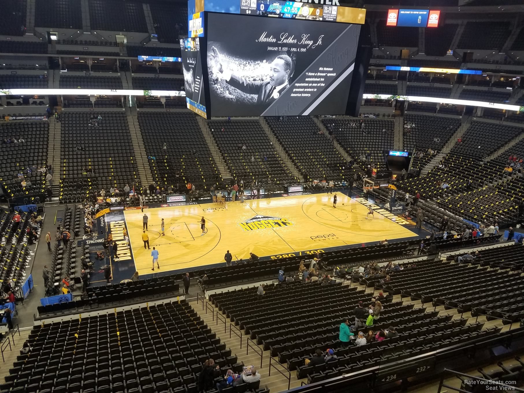 section 345, row 1 seat view  for basketball - ball arena