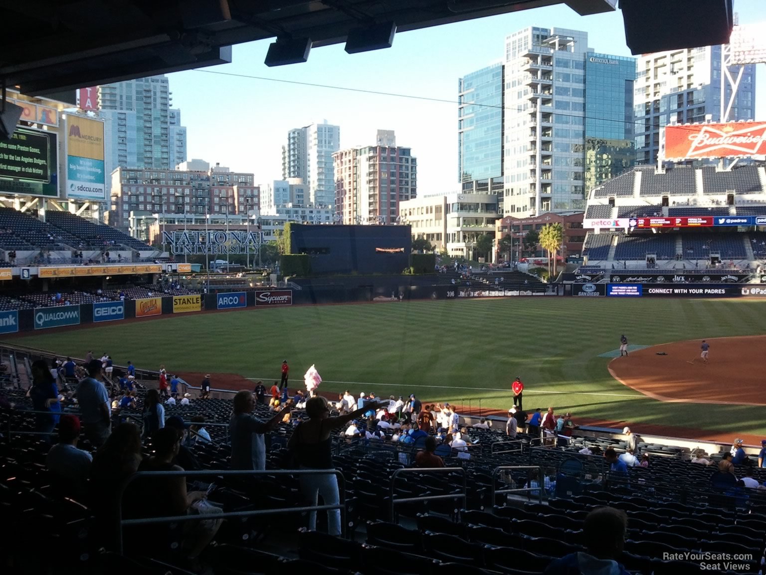 View of outfield from Section 110 at PETCO Park