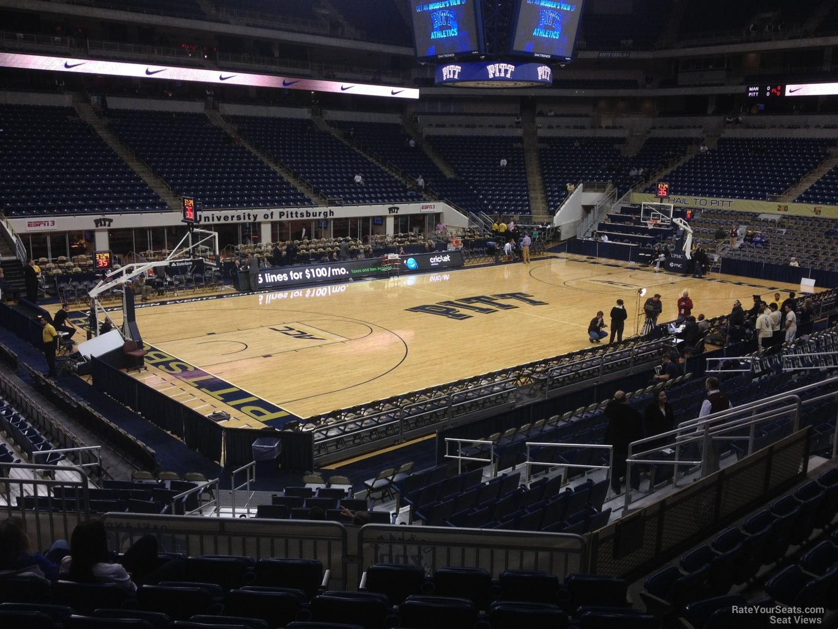 section 111, row n seat view  for basketball - petersen events center