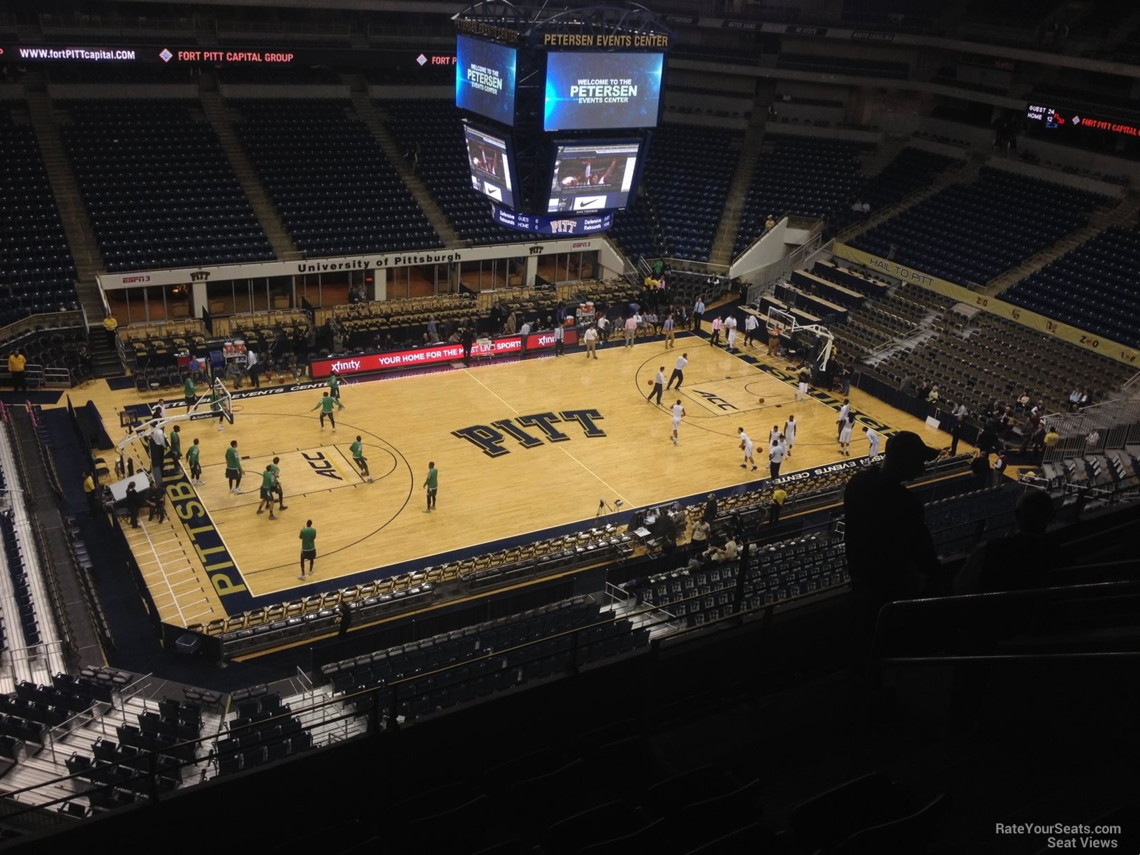 section 210, row f seat view  for basketball - petersen events center