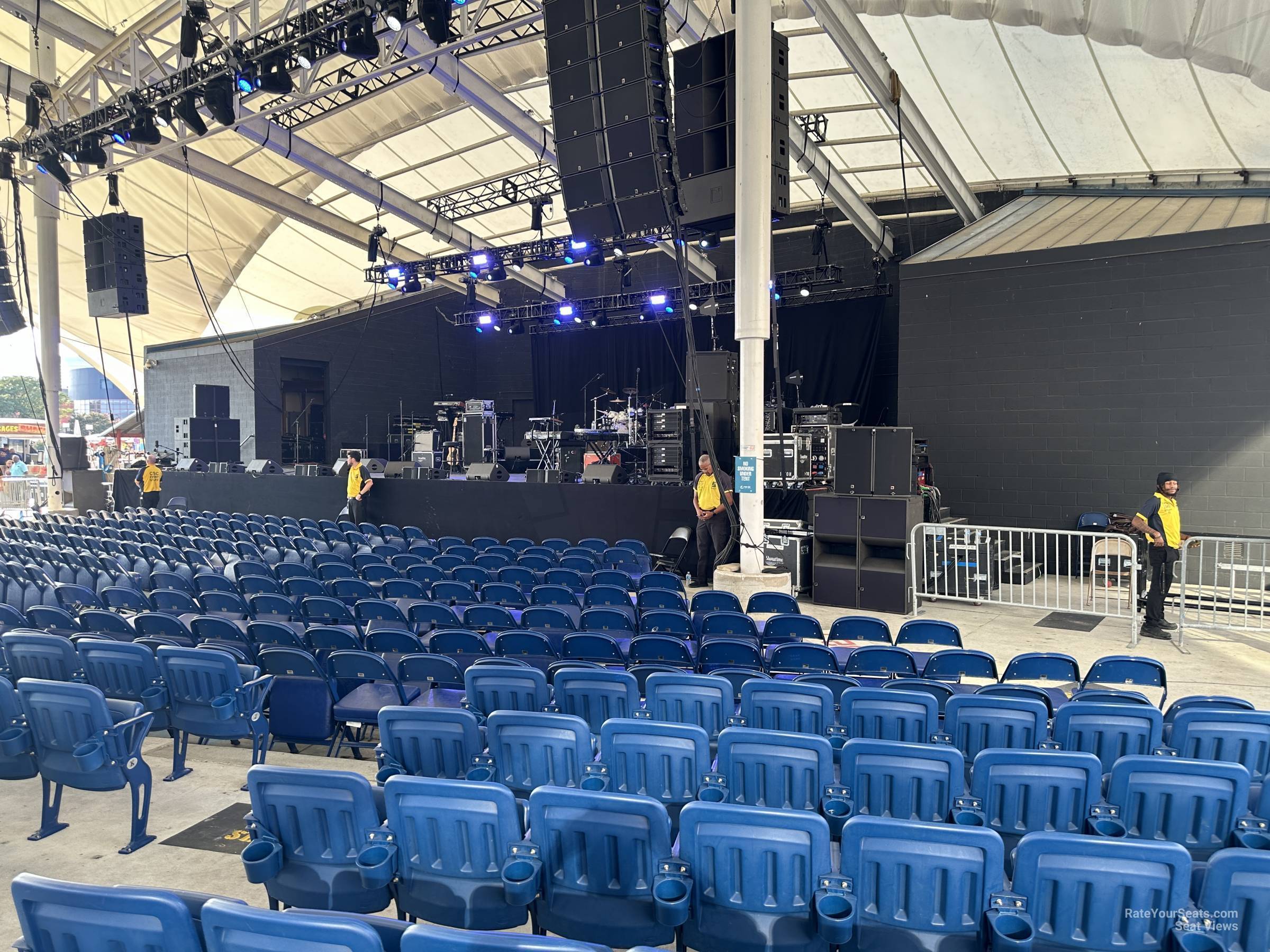 section 106, row p seat view  - pier six pavilion