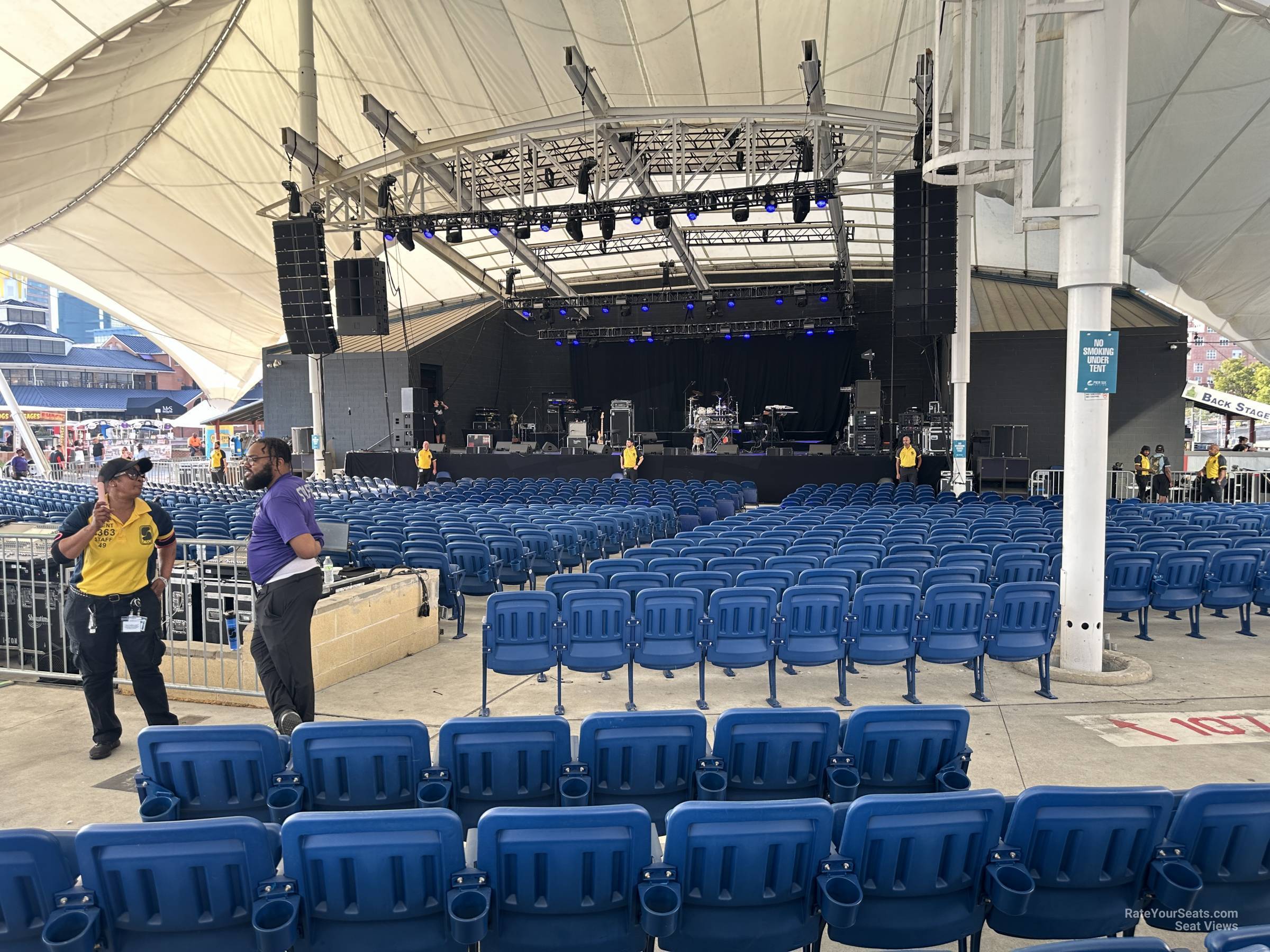 section 202, row f seat view - pier six pavilion