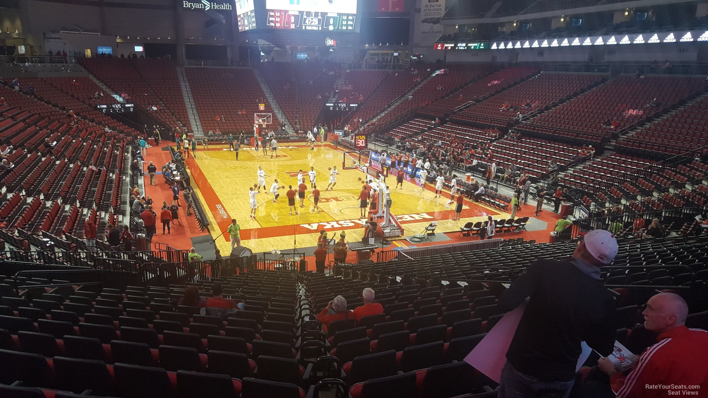 section 102, row 24 seat view  for basketball - pinnacle bank arena